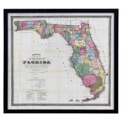 Antique Drew's New Map of the State of Florida, 1870