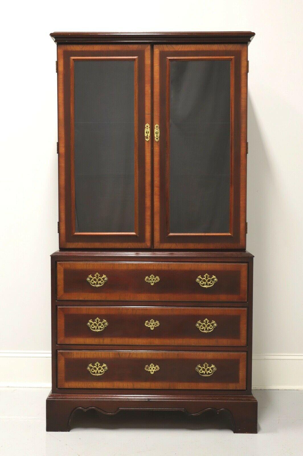 DREXEL 18th Century Collection Banded Mahogany Curio / Display Cabinet - A 7