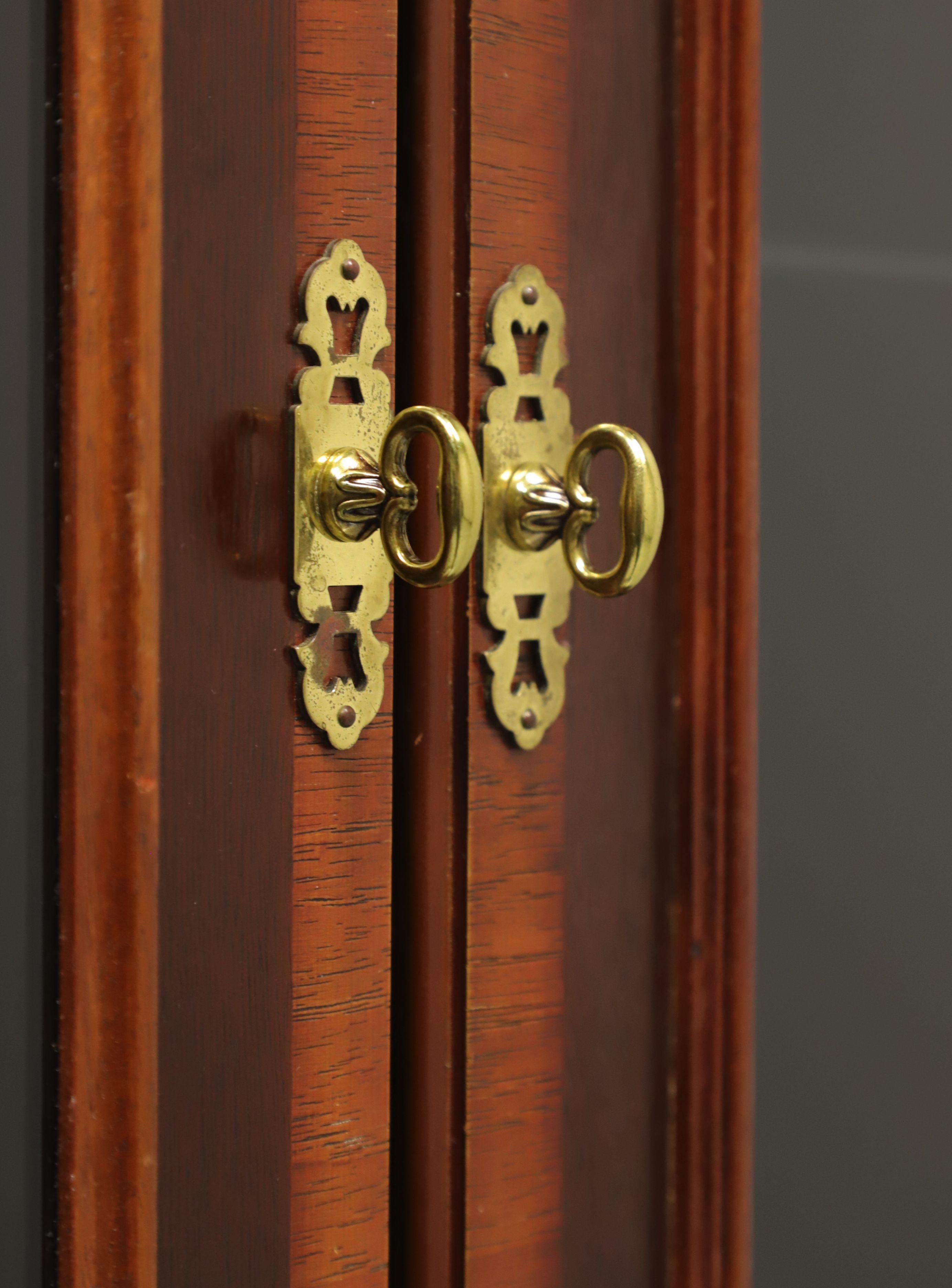 20th Century DREXEL 18th Century Collection Banded Mahogany Curio / Display Cabinet - B For Sale