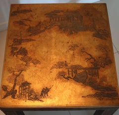 DREXEL 1970-80 Chinoiserie Side Table In Carved Wood with Aged Gilding
