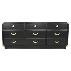 Drexel Accolade Campaign Black Lacquered Dresser