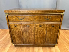 Drexel Accolade II Collection Campaign-Style Flip-Top Dry Bar Cabinet, 1970s
