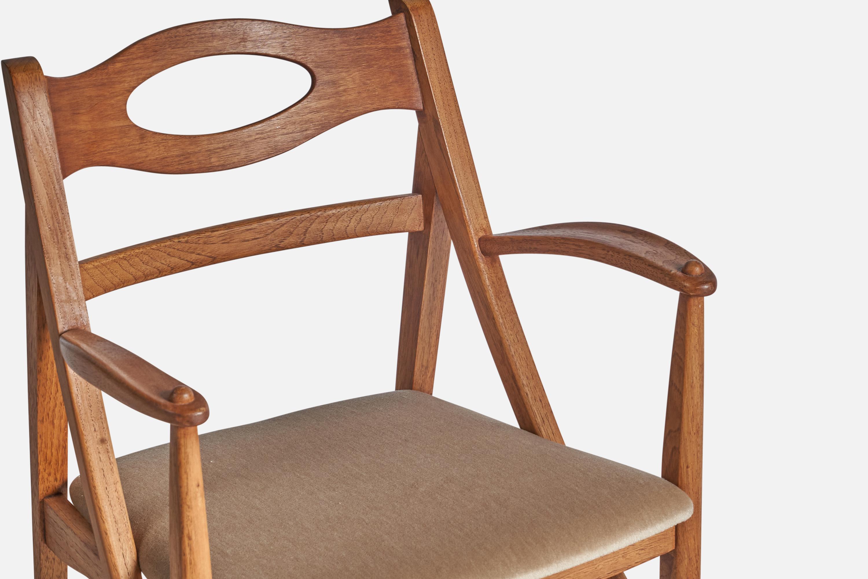 Milieu du XXe siècle Drexel, fauteuils, Oak, Mohair, USA, années 1950 en vente