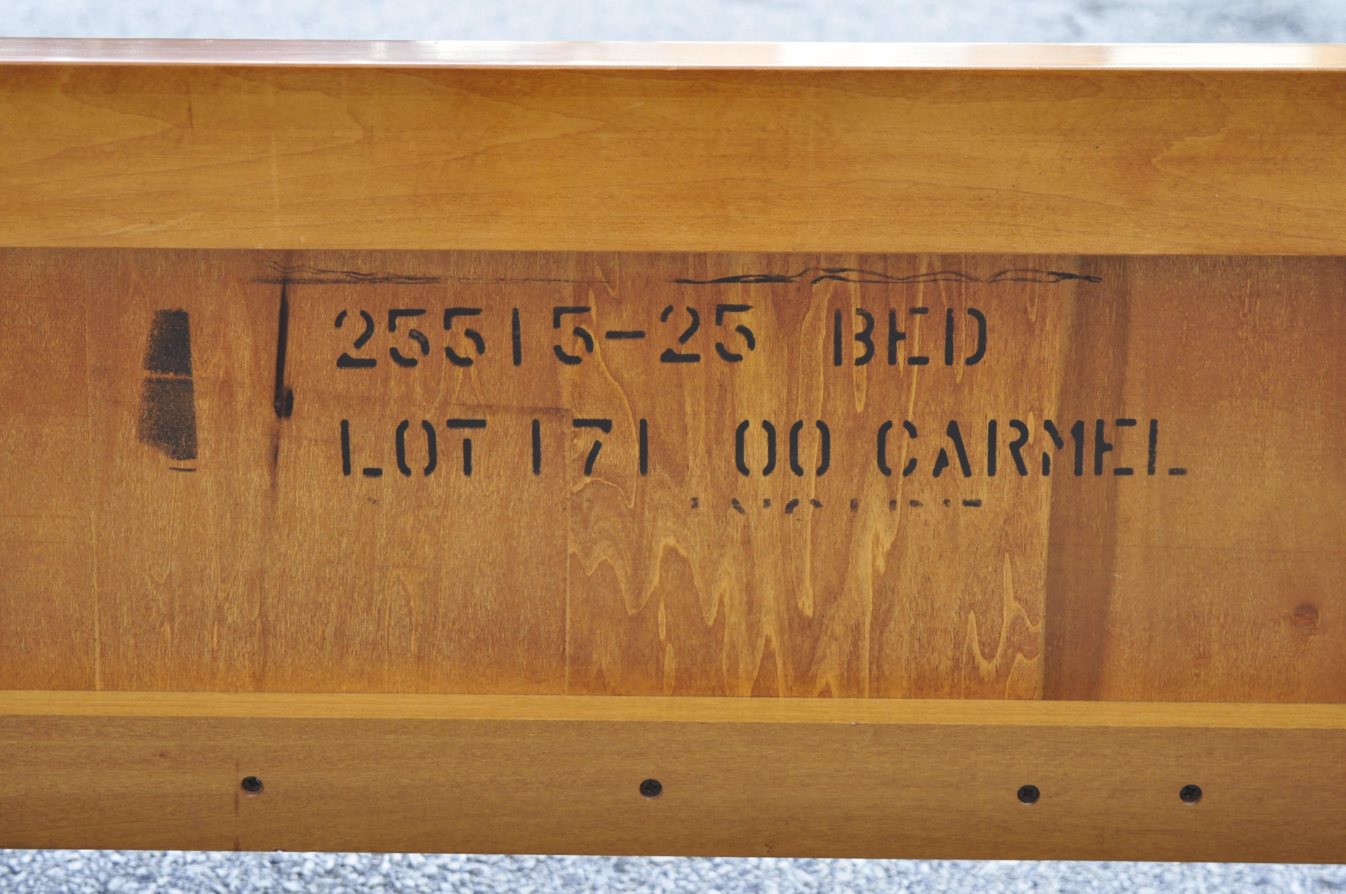 Drexel Art Deco Queen Size Carmel Finish Wooden Bed Frame 4