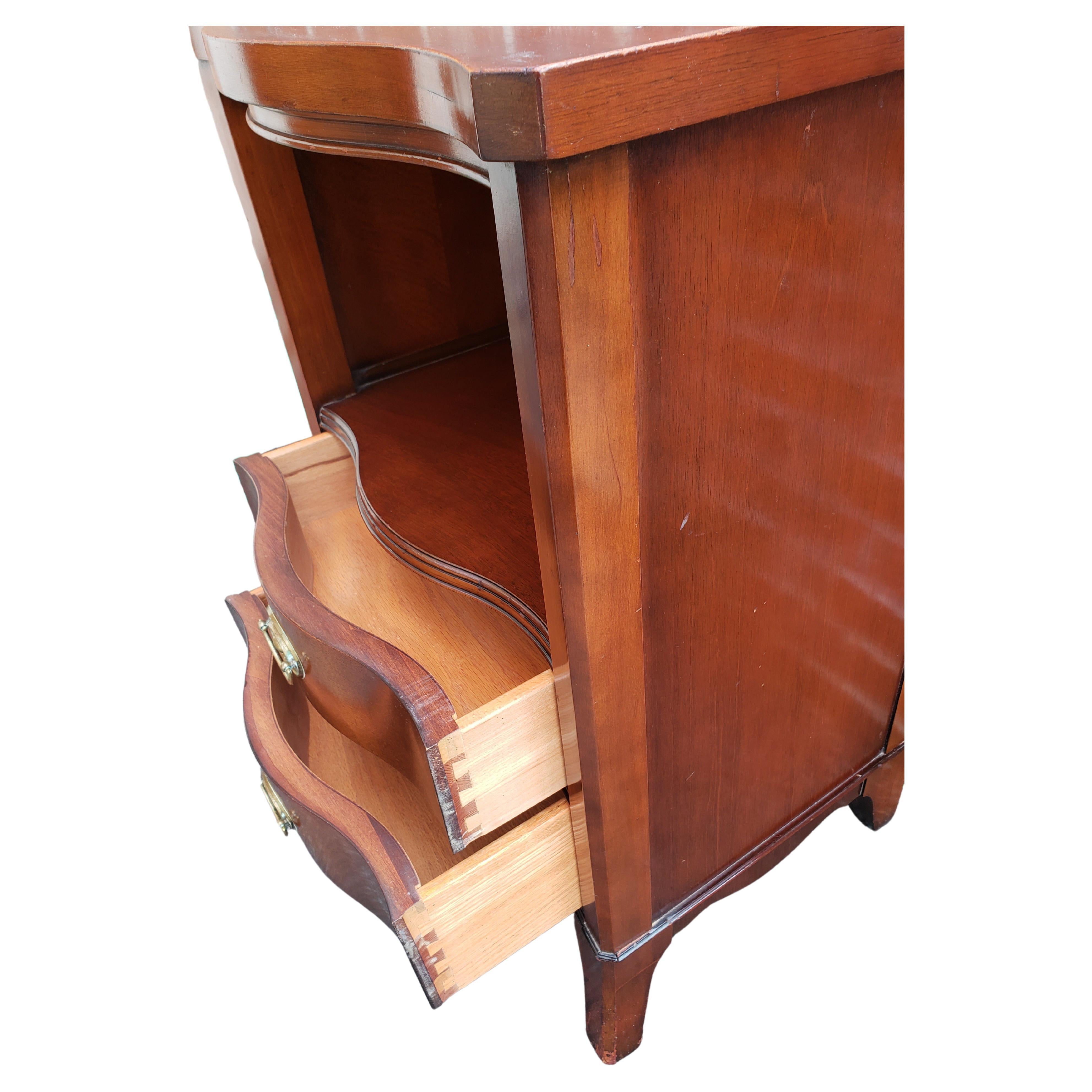 American Drexel Travis Court Federal Mahogany Two Drawers Nightstand
