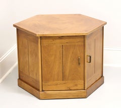 DREXEL Benchcraft Pecan Hexagonal Cabinet Accent Table