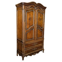 Drexel Brittany Heritage French Provincial Carved Wood Armoire, 1960s