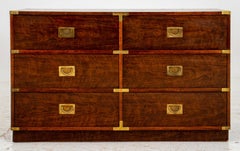 Drexel Campaign Brass-Mounted Mahogany Dresser