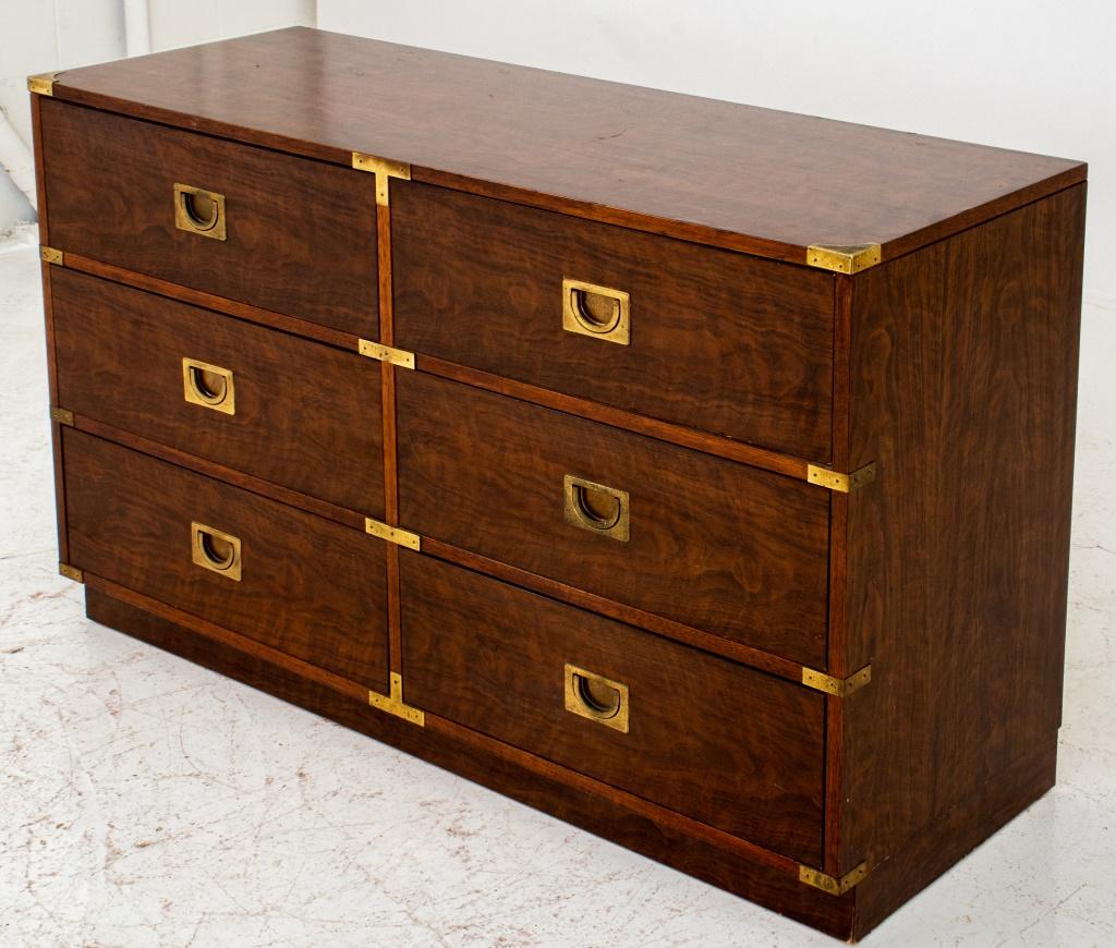 Drexel Campaign Brass-Mounted Mahogany Dresser 1