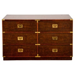 Drexel Campaign Brass-Mounted Mahogany Dresser