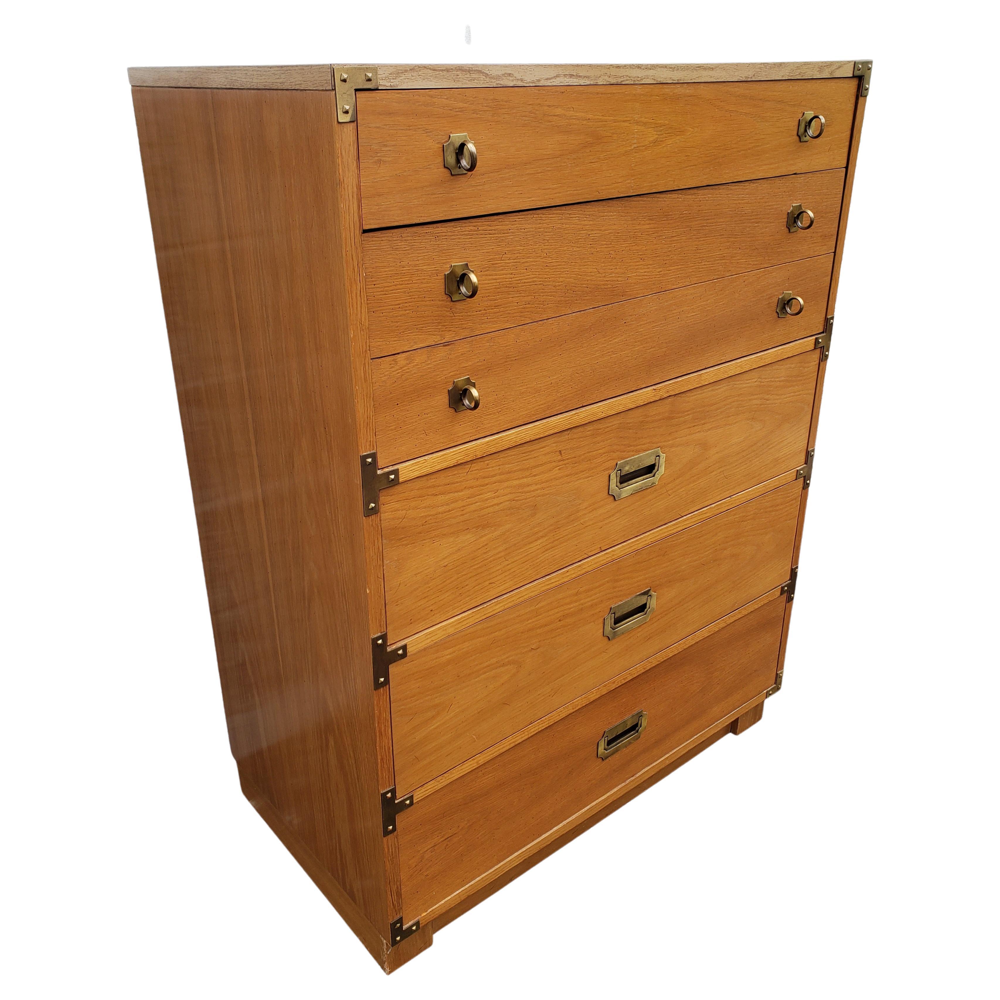American Drexel Campaign Chest of Drawers / Bachelor Chest, Circa 1960s For Sale