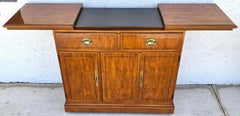 Drexel Campaign Dry Bar Side Board Slide Top Rolling 1970s