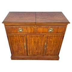 Drexel Campaign Dry Bar Side Board Slide Top Rolling 1970s