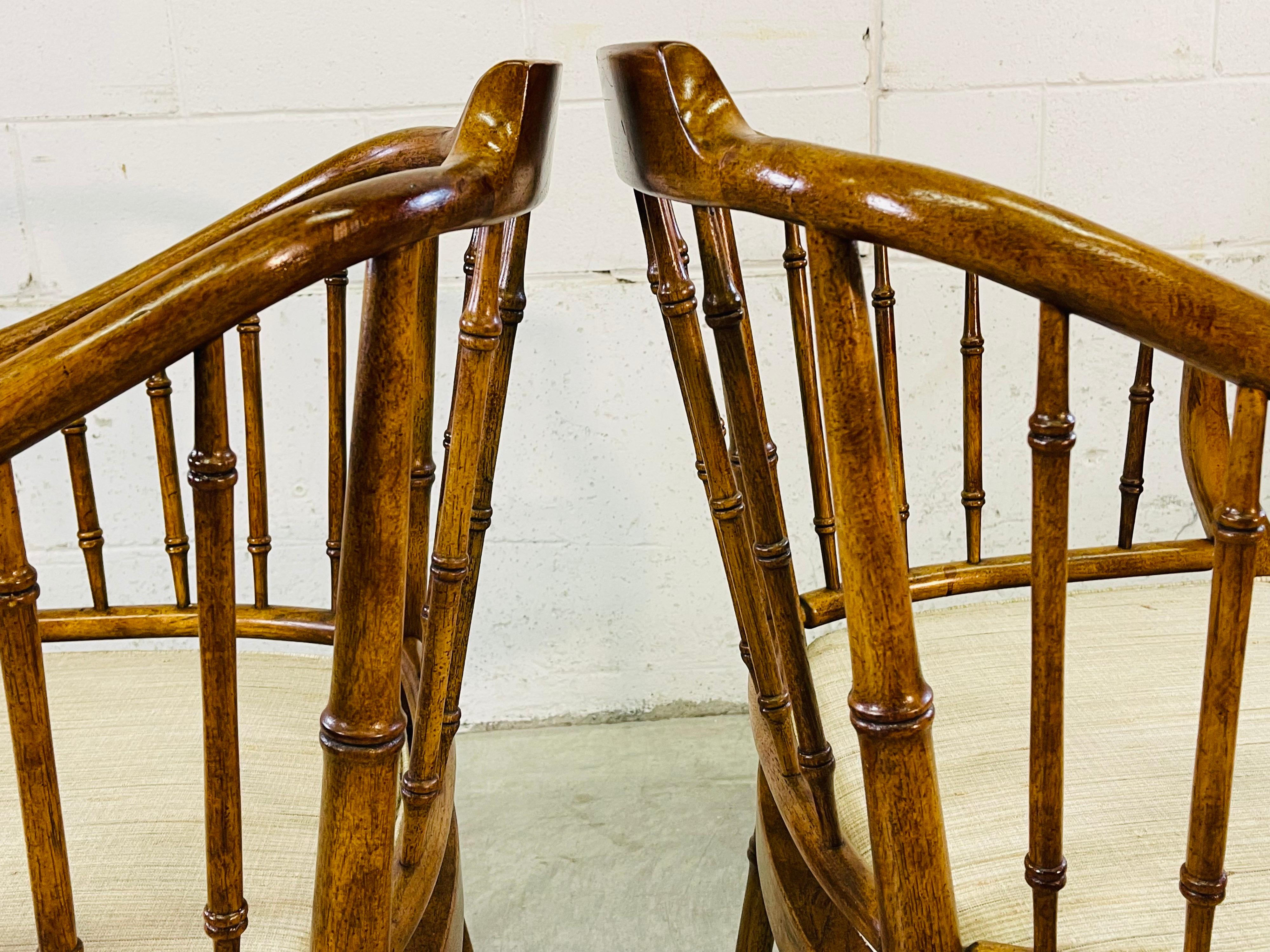 Drexel Campaign Style Dining Room Arm Chairs, Set of 4 For Sale 3