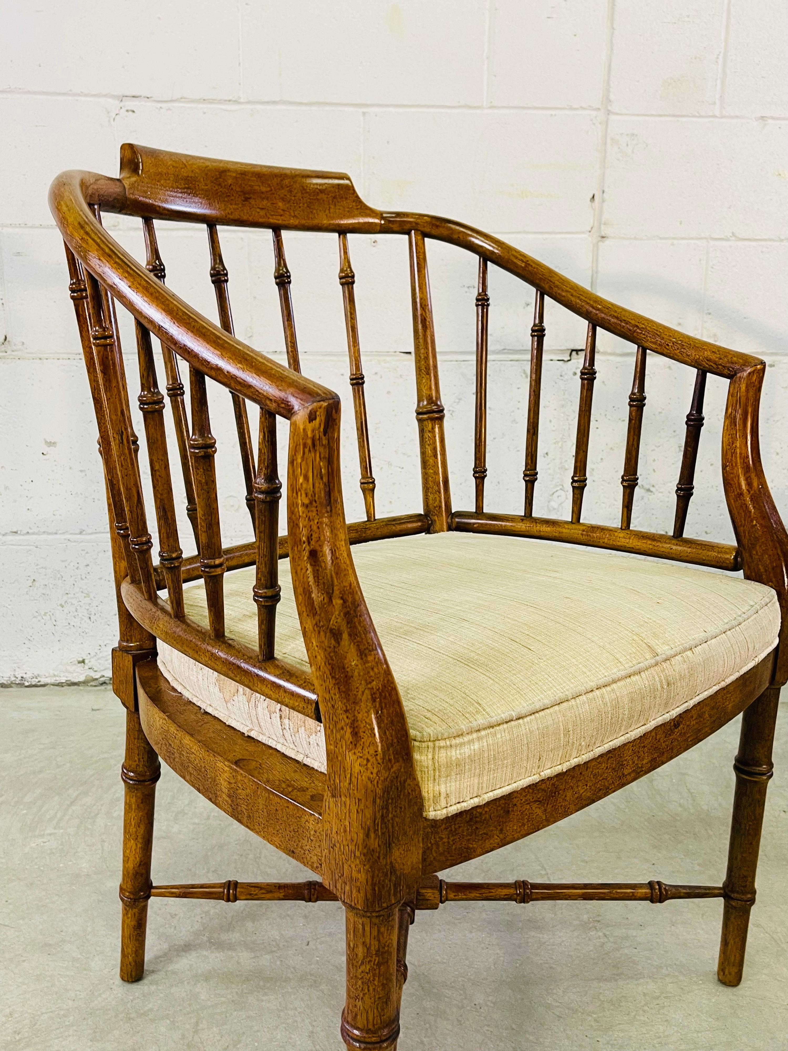 Drexel Campaign Style Dining Room Arm Chairs, Set of 4 For Sale 4