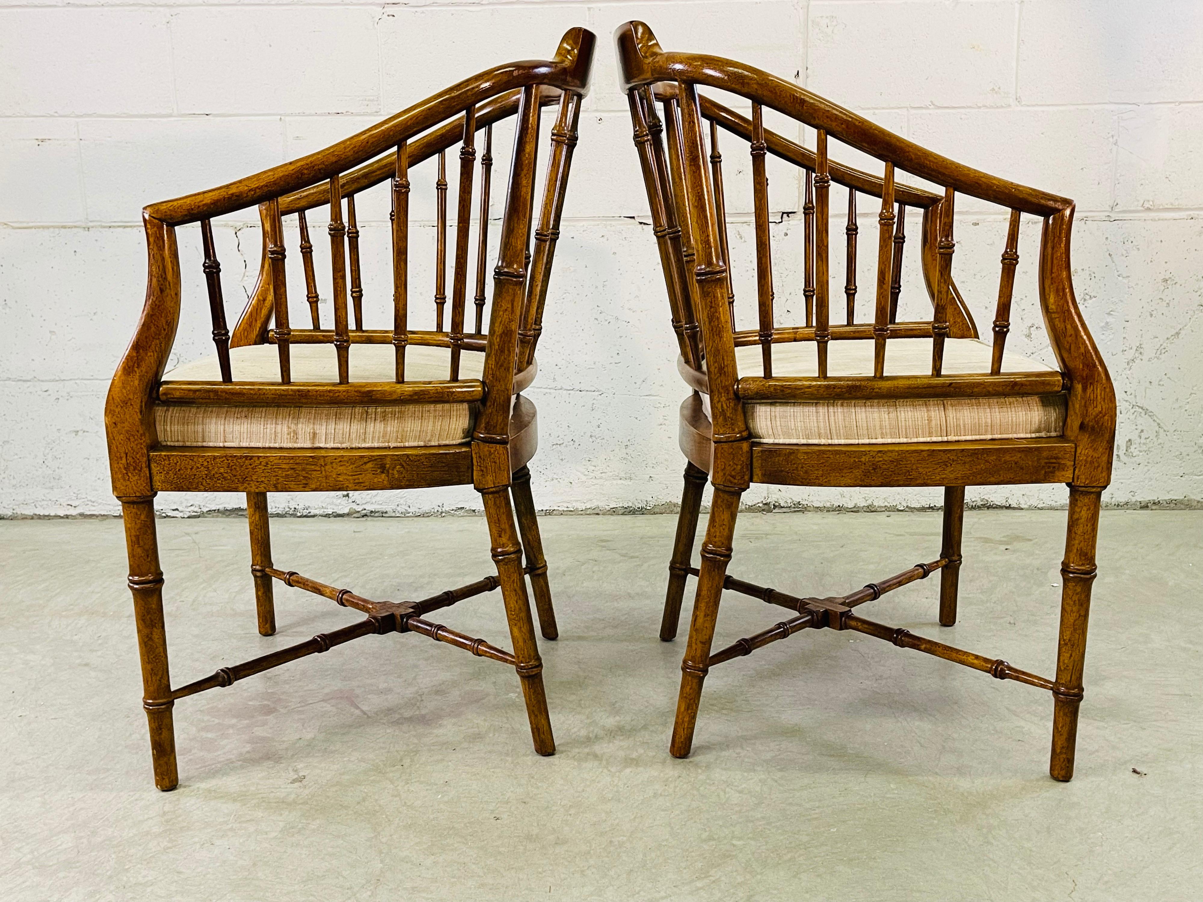 Drexel Campaign Style Dining Room Arm Chairs, Set of 4 For Sale 1