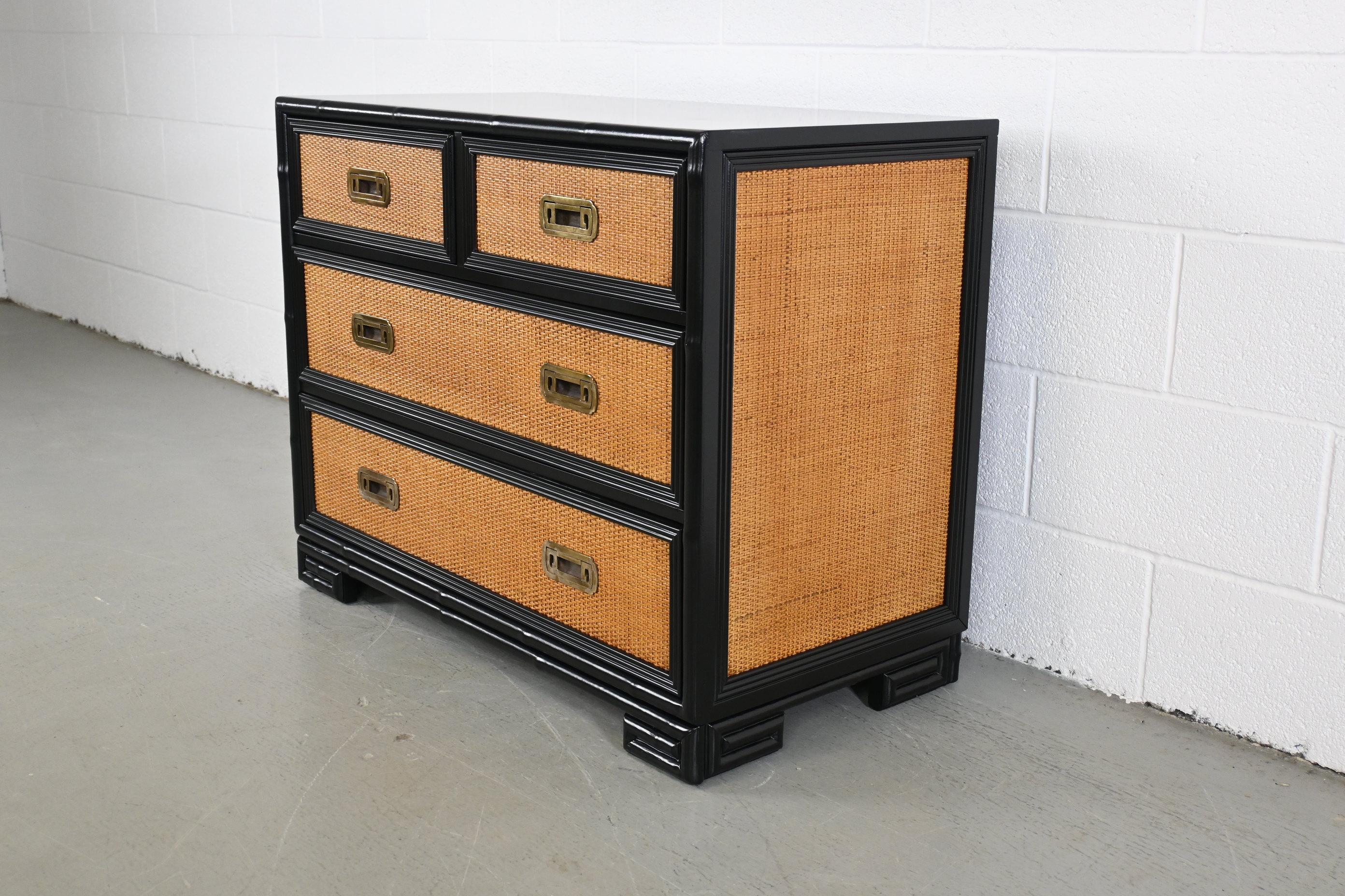 black rattan dresser