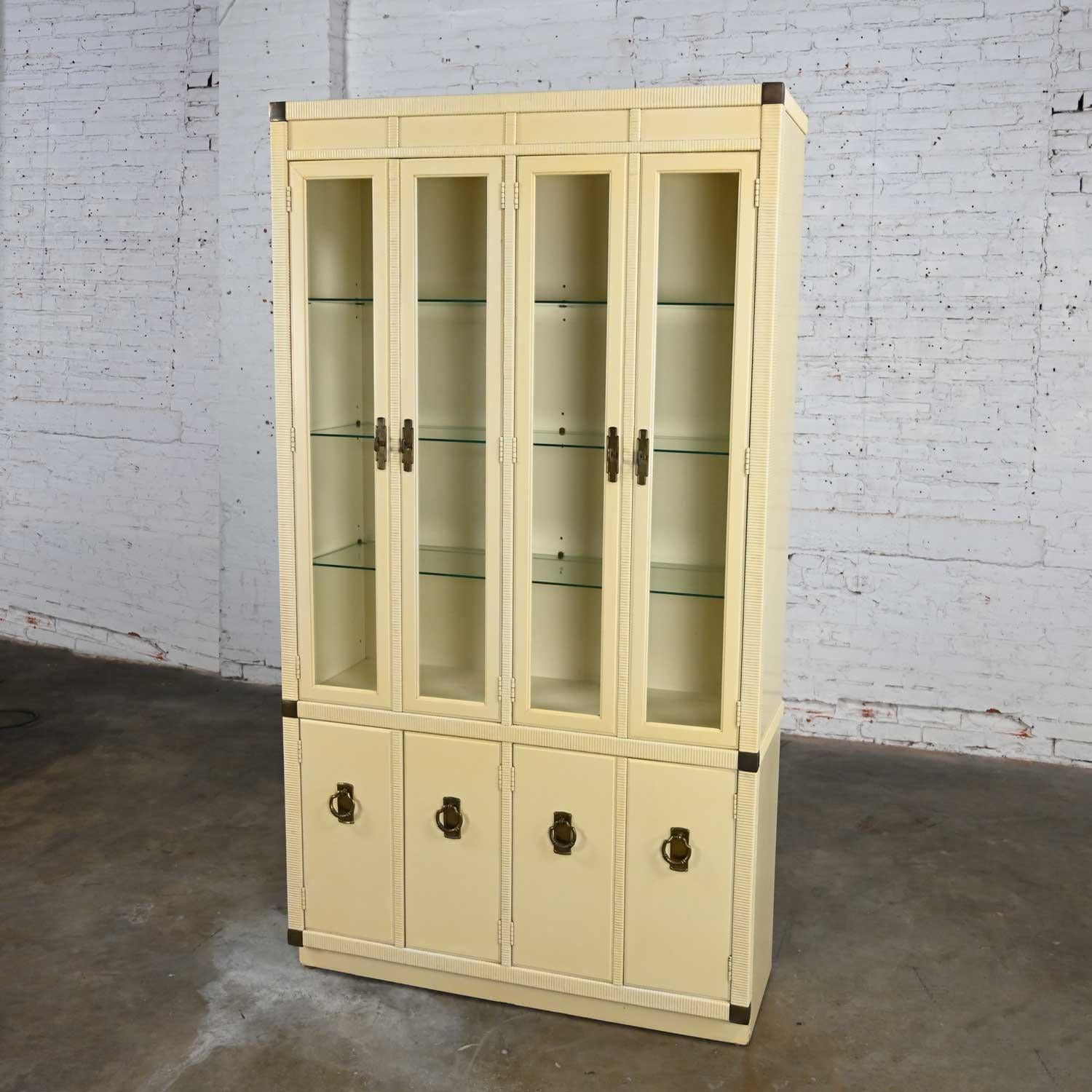 yellow china cabinet