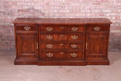 Drexel Chippendale Banded Flame Mahogany Sideboard Credenza