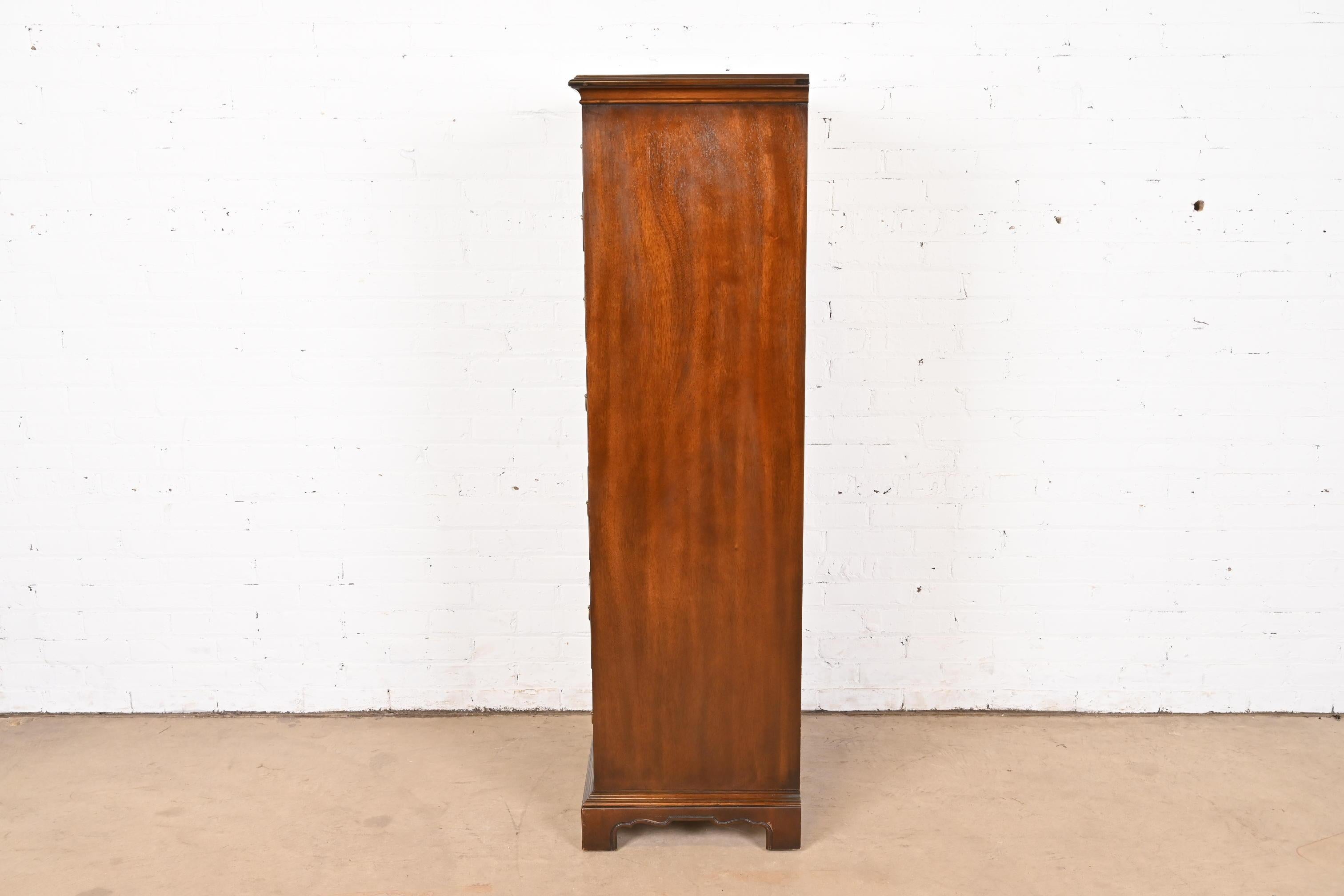 Drexel Chippendale Banded Mahogany Lingerie Chest or Semainier 8