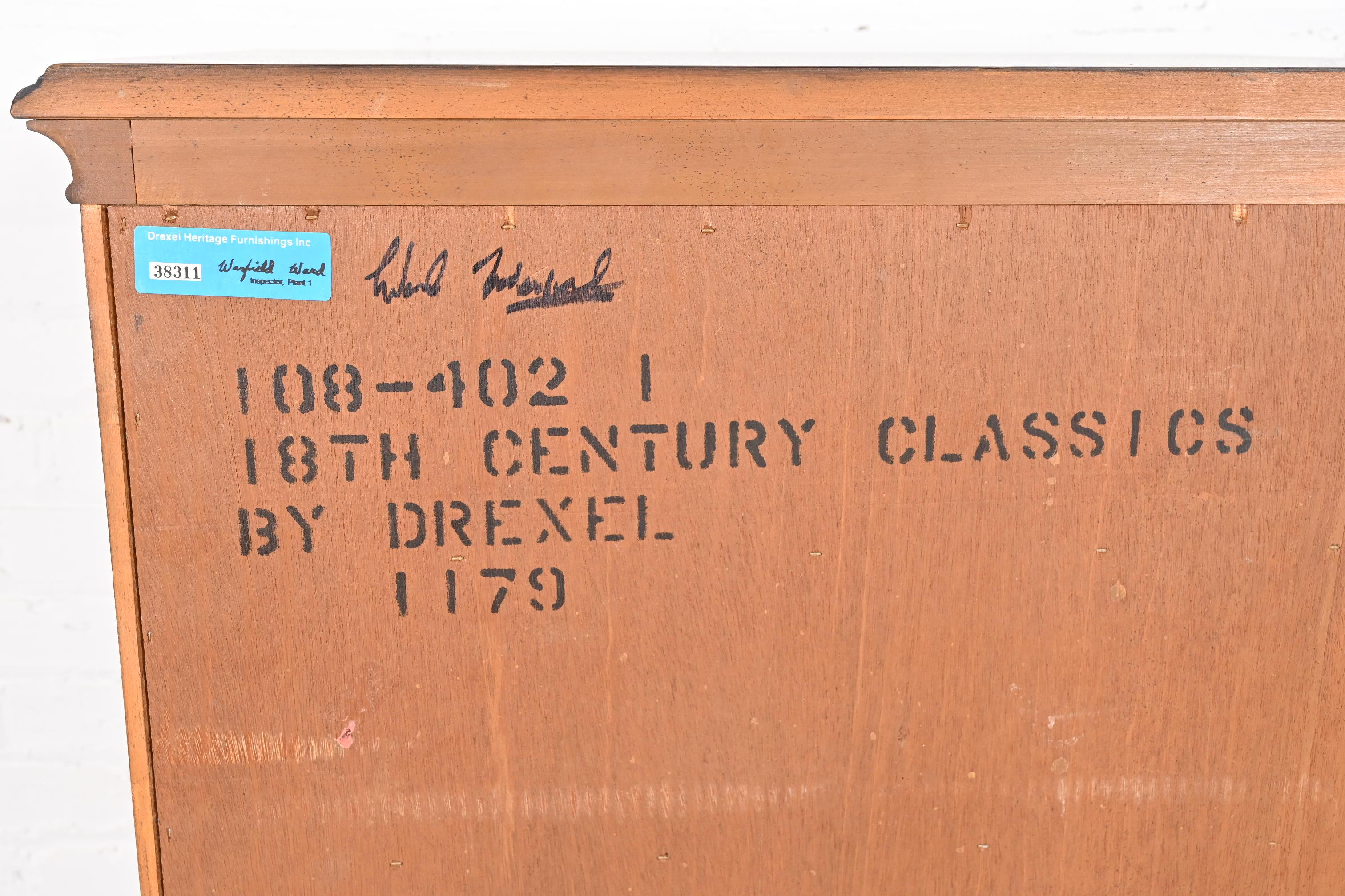 Drexel Chippendale Banded Mahogany Lingerie Chest or Semainier 10