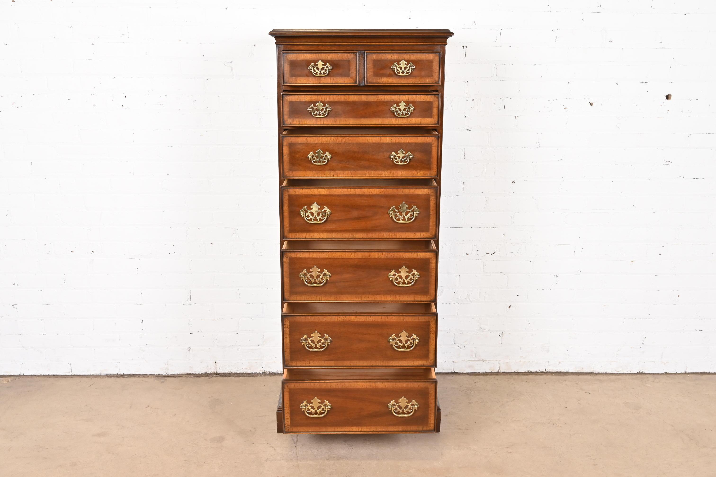 Drexel Chippendale Banded Mahogany Lingerie Chest or Semainier 3