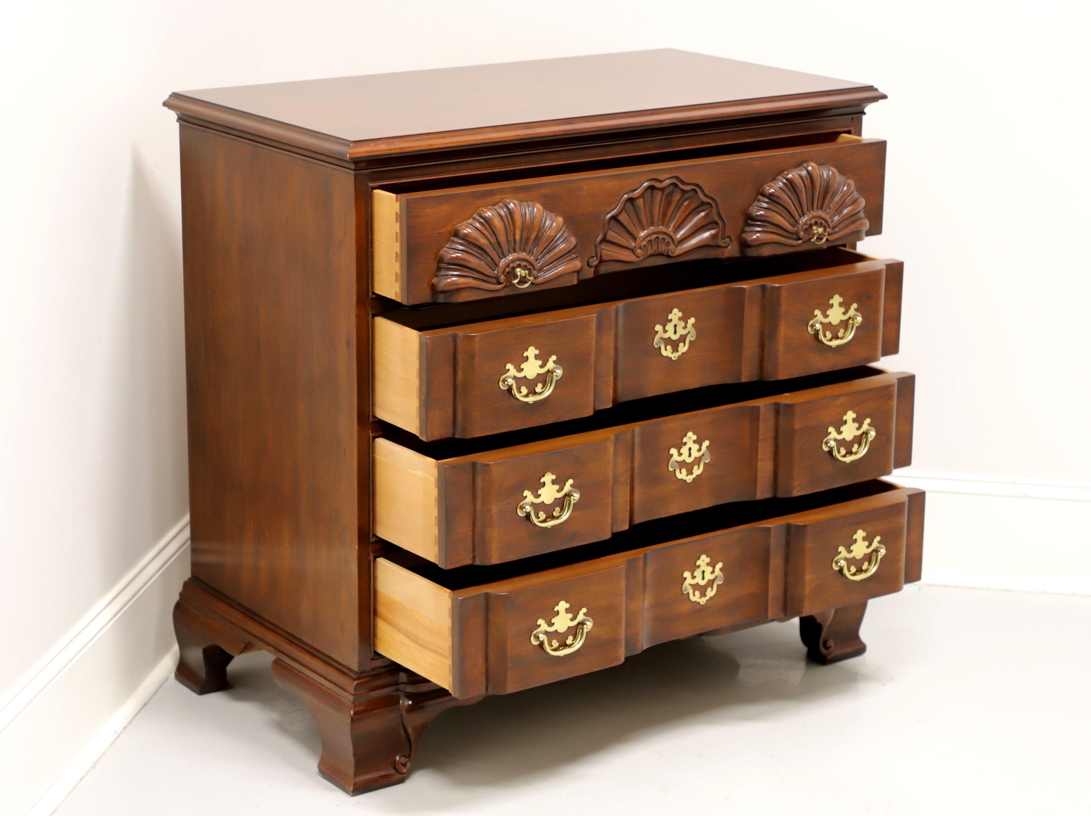 20th Century DREXEL Chippendale Cherry Block Front Goddard Bachelor Chest For Sale