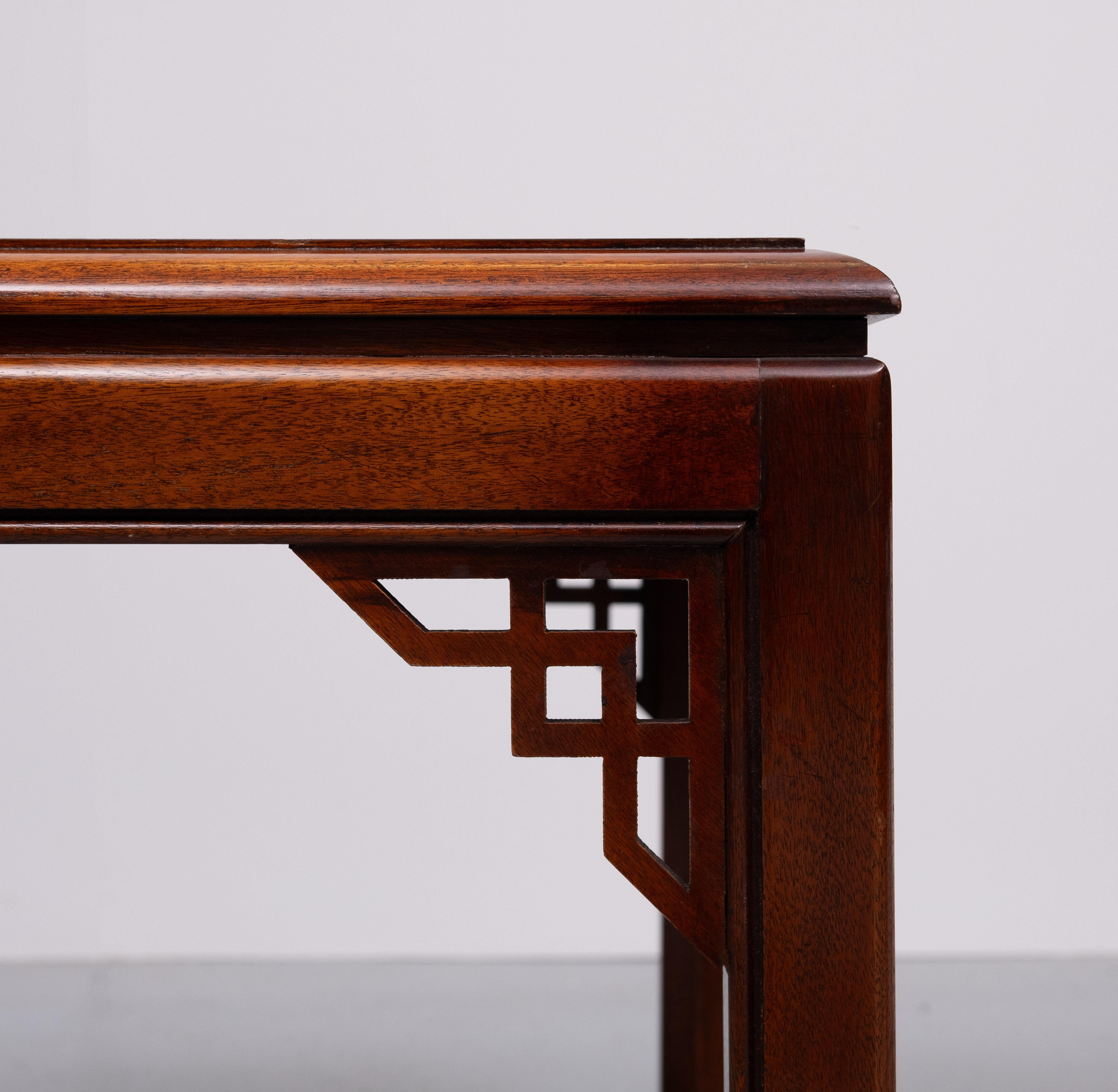 Drexel Chippendale pair Mahogany Sofa Tables  1970s USA For Sale 1
