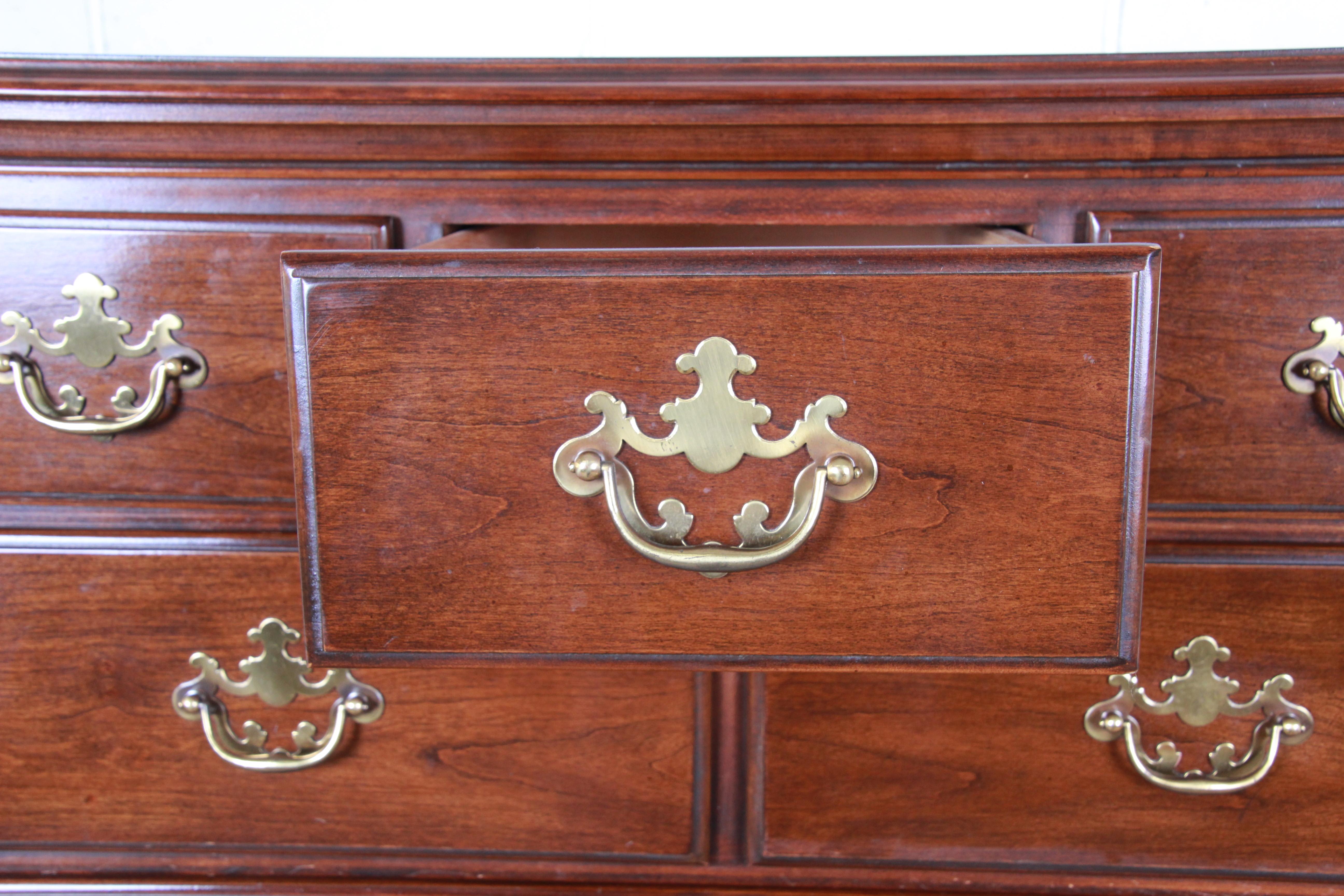 Drexel Chippendale Style 10-Drawer Solid Cherry Highboy Dresser 1