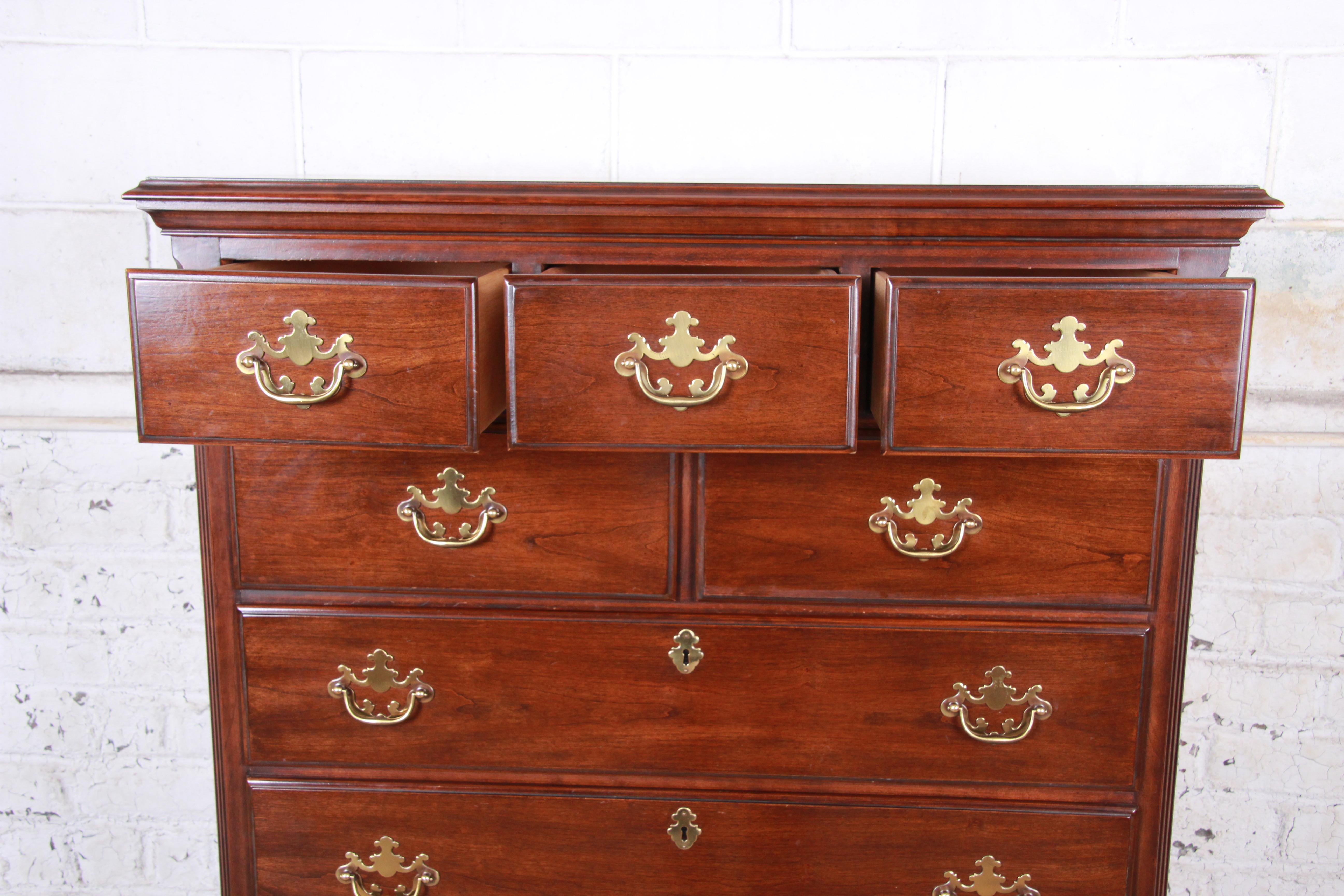Drexel Chippendale Style 10-Drawer Solid Cherry Highboy Dresser 3