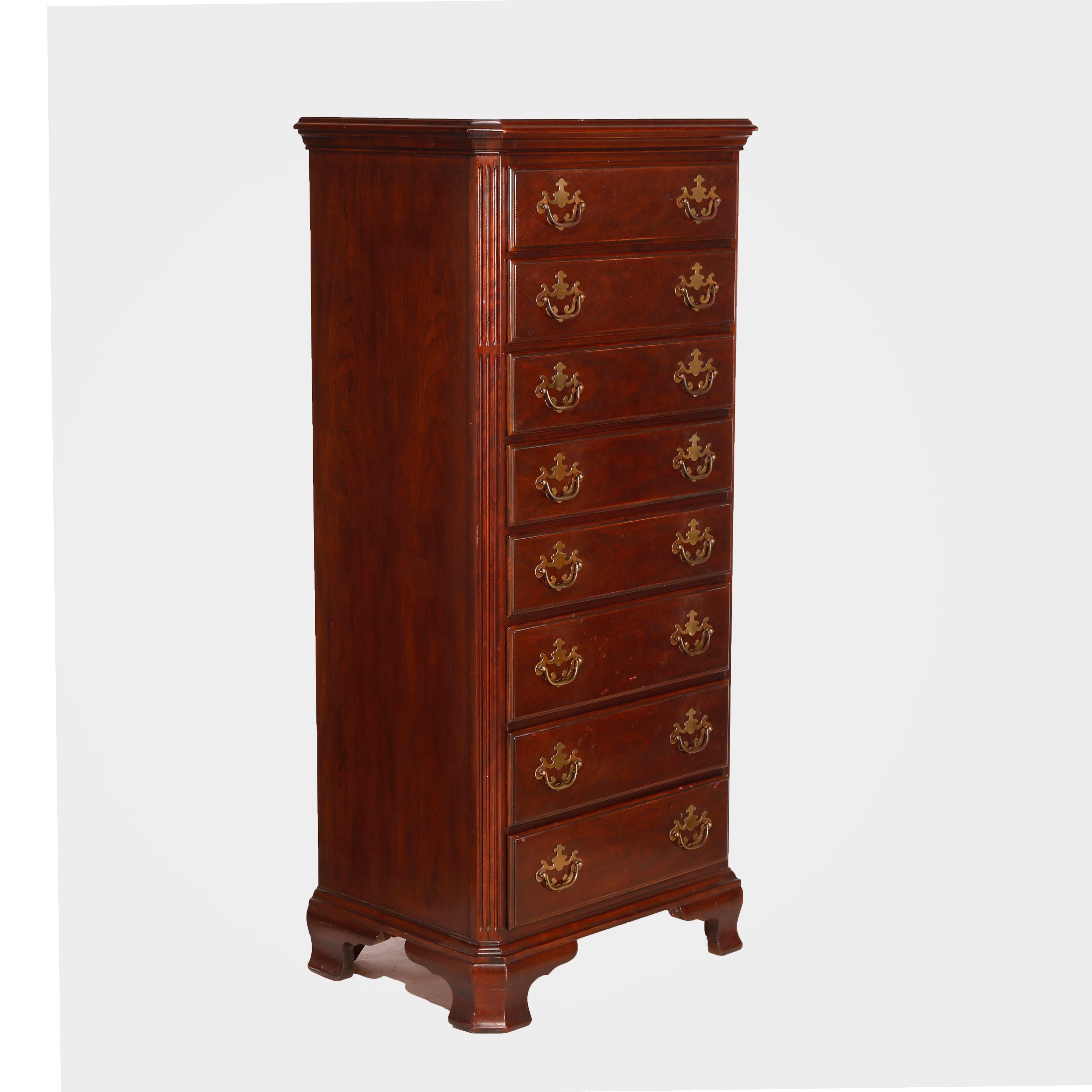 Drexel Chippendale Style Eight-Drawer Cherry Lingerie Chest, 20th Century 10