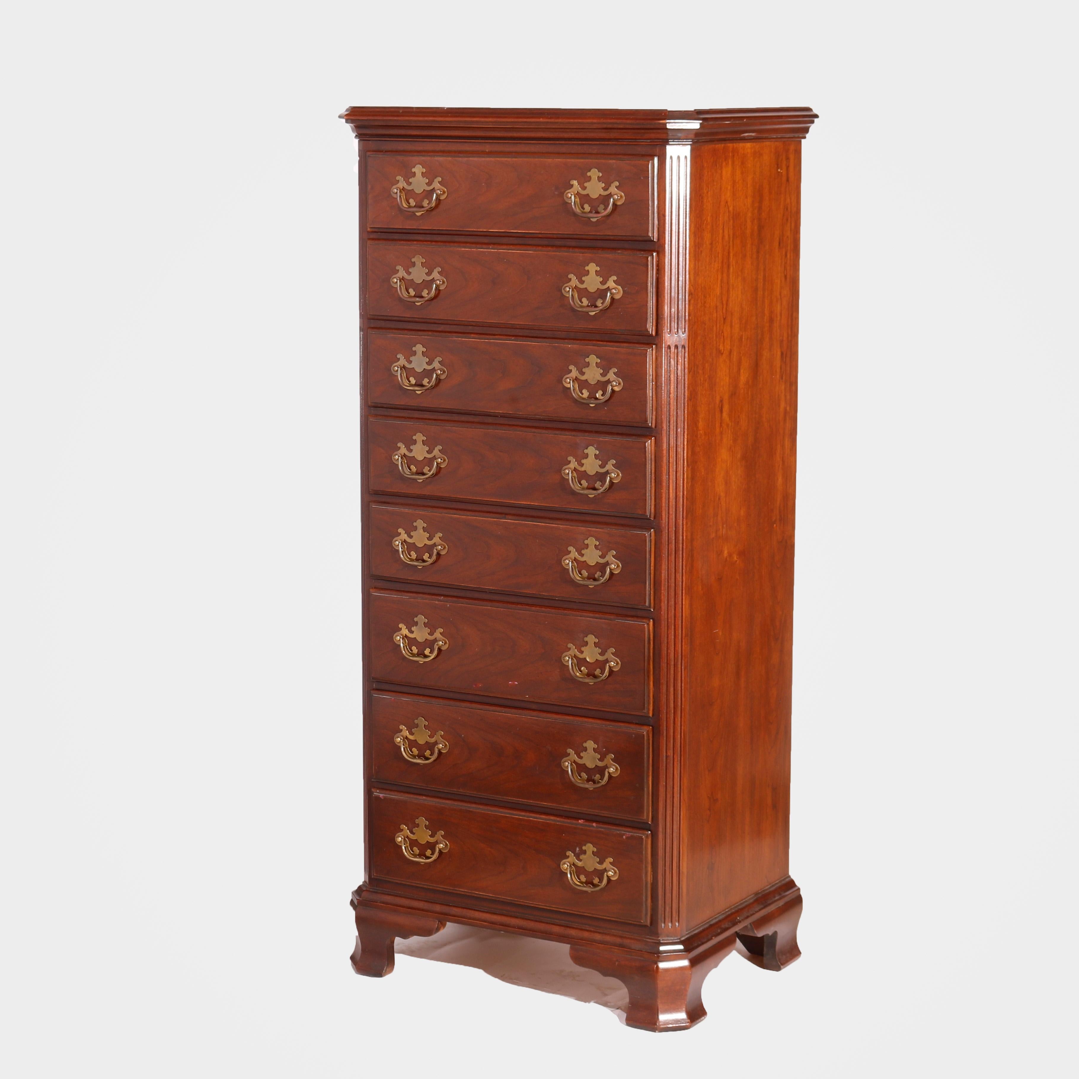 Drexel Chippendale Style Eight-Drawer Cherry Lingerie Chest, 20th Century 11