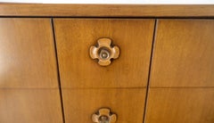 Drexel Compact 54" Wide Clover Shape Pulls Light Walnut 6 Drawers Dresser MINT!