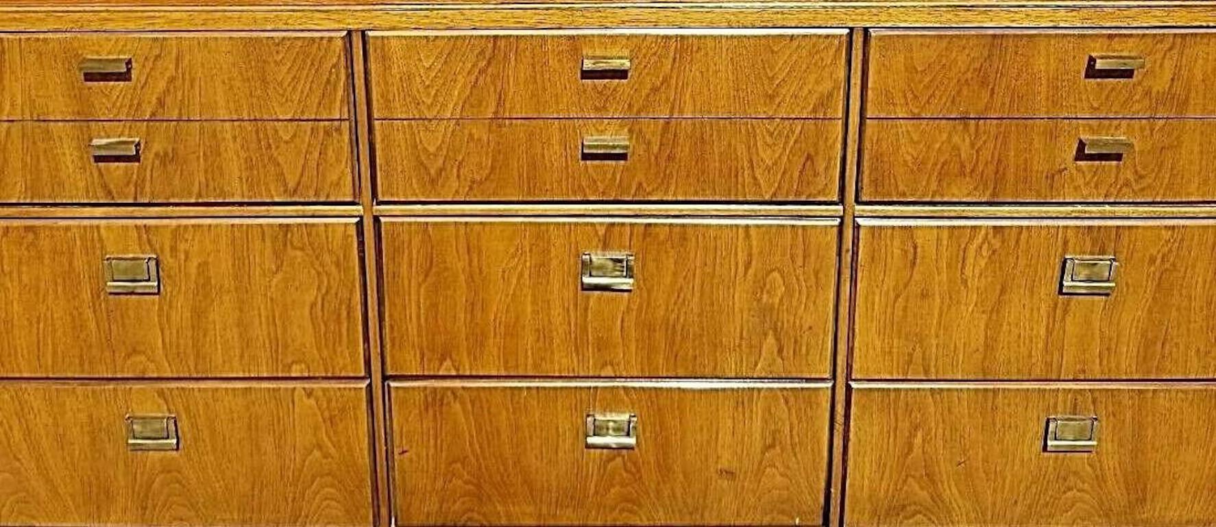 Drexel Consensus Dresser Campaign Style Mid Century Modern For Sale 1