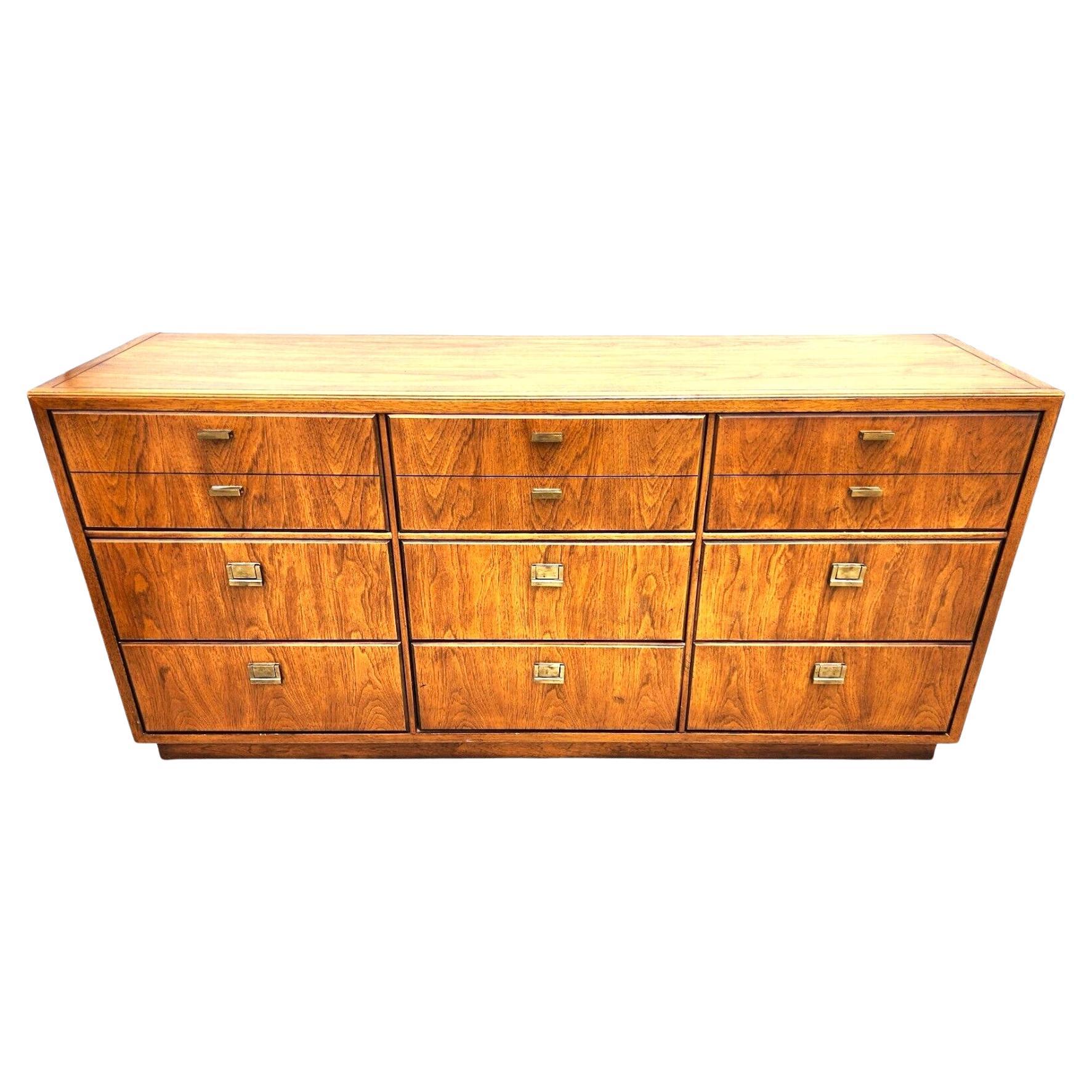 Drexel Consensus Dresser Campaign Style Mid Century Modern For Sale