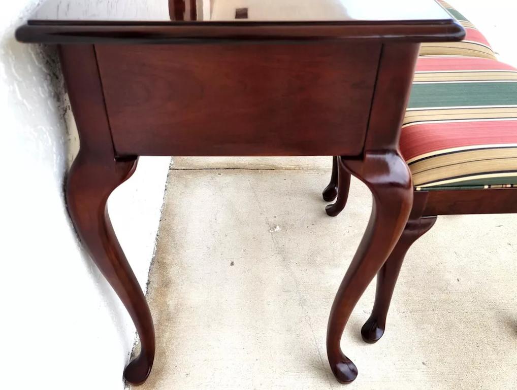 Mahogany DREXEL Console Sofa Table with Ottomans For Sale