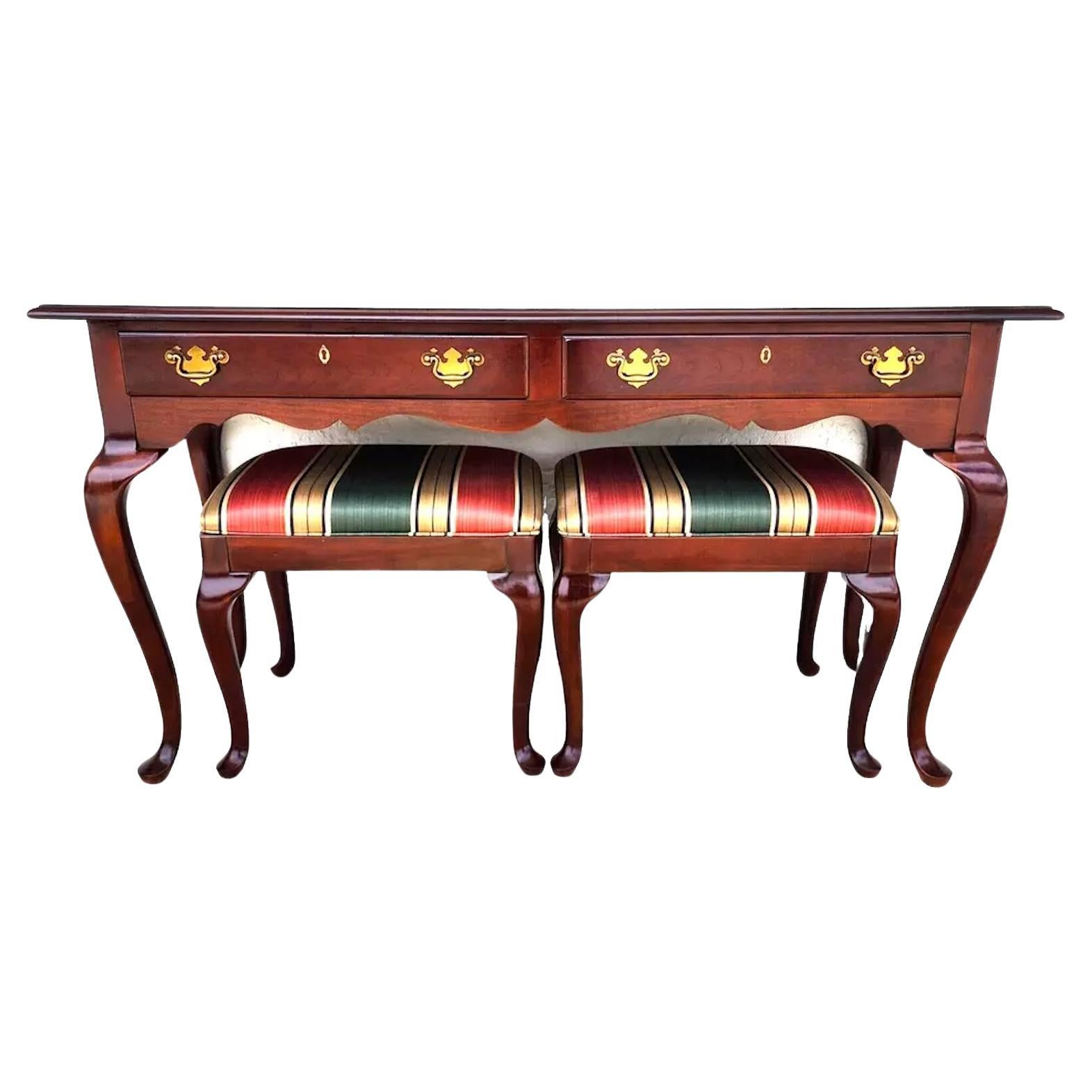 DREXEL Console Sofa Table with Ottomans