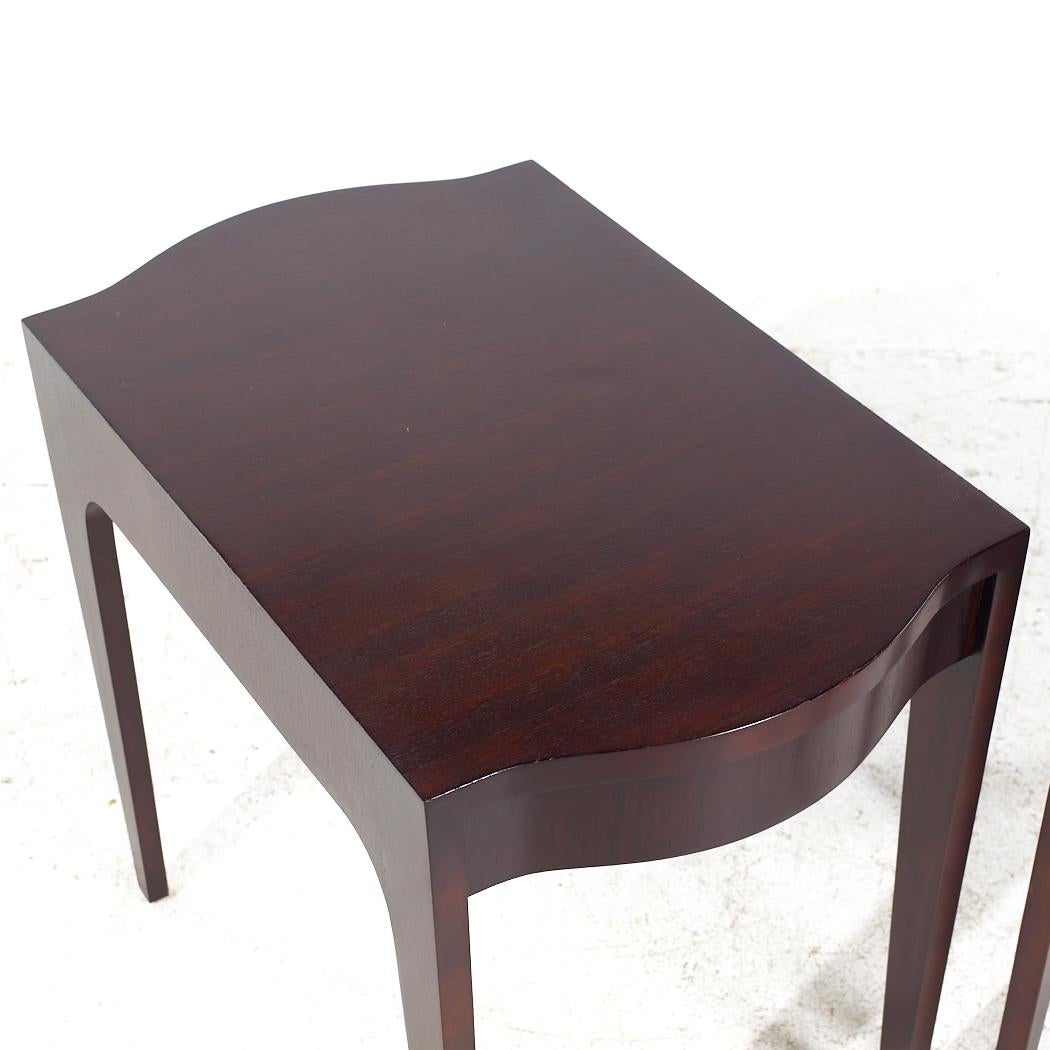 Drexel Contemporary Walnut End Tables - Pair For Sale 5