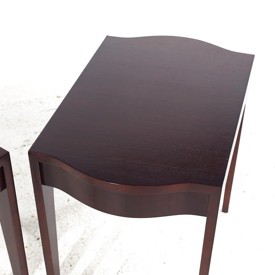 Drexel Contemporary Walnut End Tables - Pair For Sale 6
