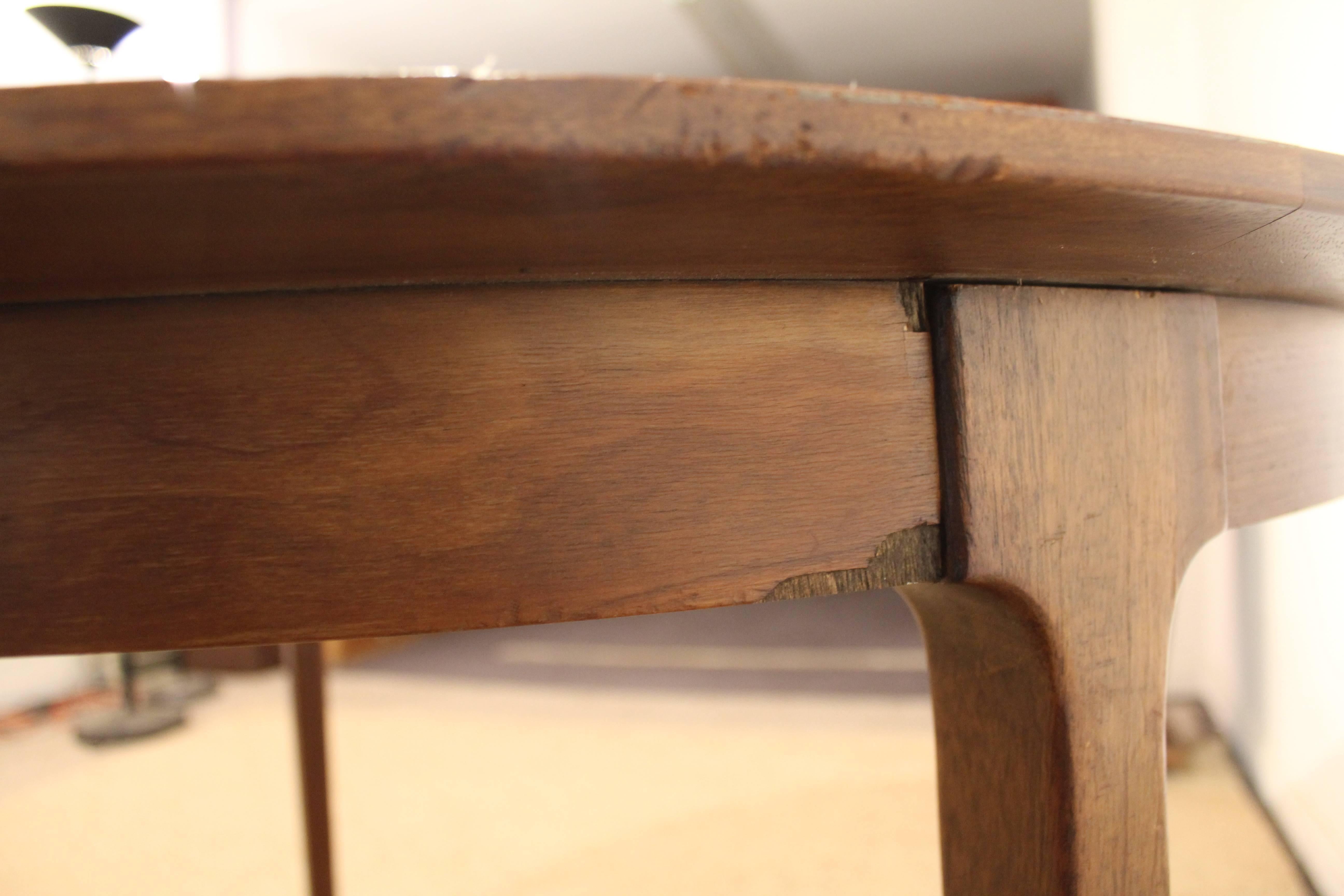 Mid-20th Century Drexel Counterpoint Round Extension Walnut Dining Table