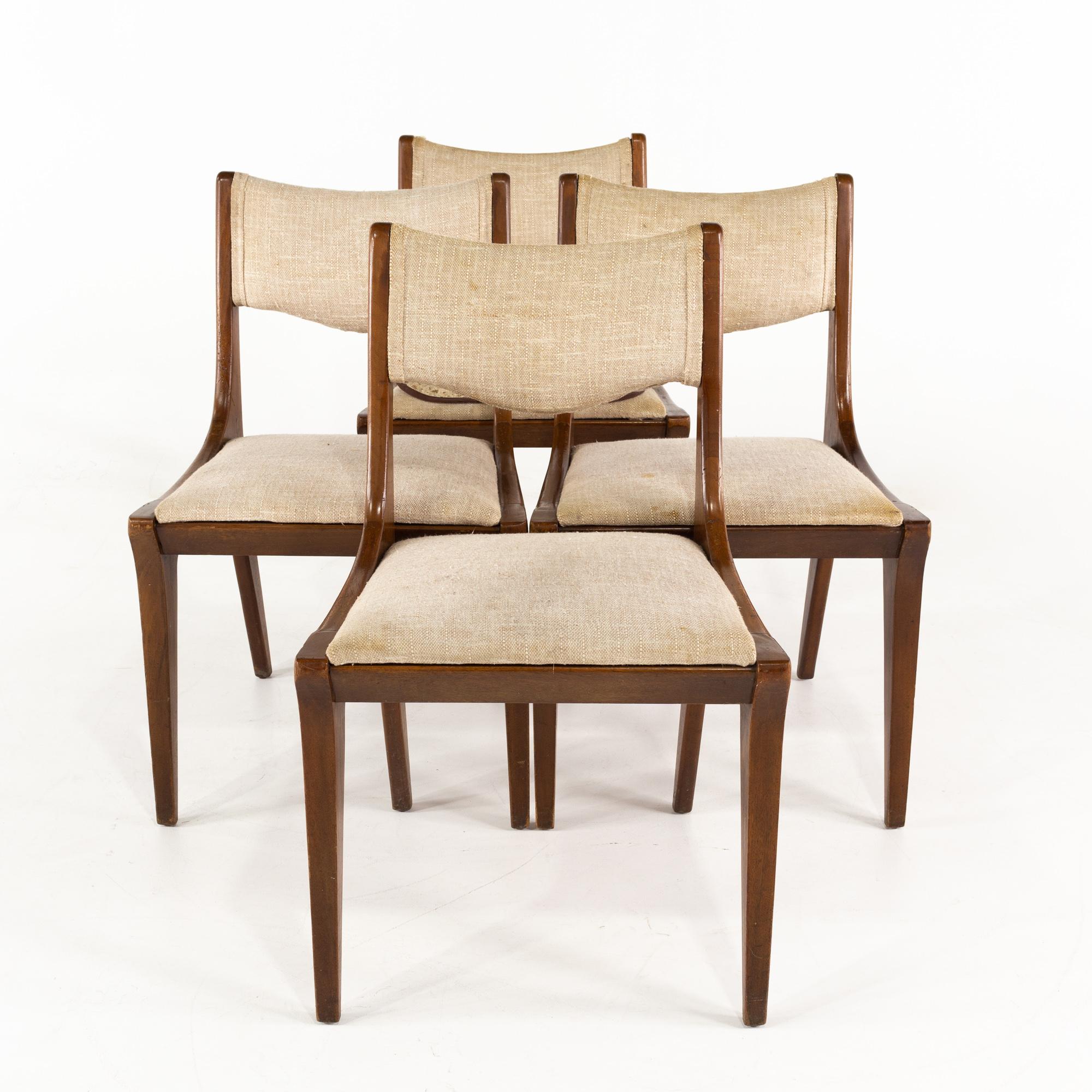 Drexel Dateline Mid Century Dining Chairs - Set of four 

Each chair measures: 21 wide x 19 deep x 33 inches high, with a seat height of 18.5 inches

Ready for new upholstery.  This service is available for an additional fee.

All pieces of