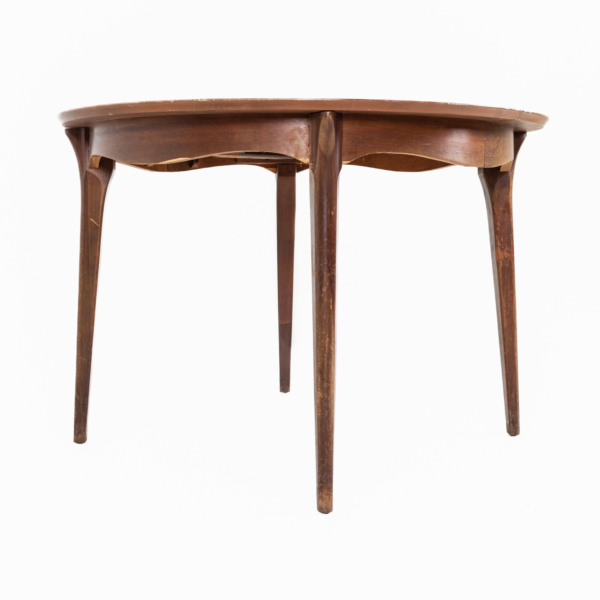 Late 20th Century Drexel Dateline Mid Century Walnut Dining Table For Sale