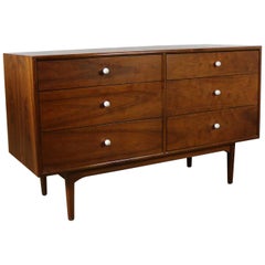 Vintage Drexel Declaration 6-Drawer Dresser & Mirror by Kipp Stewart &Stewart MacDougall
