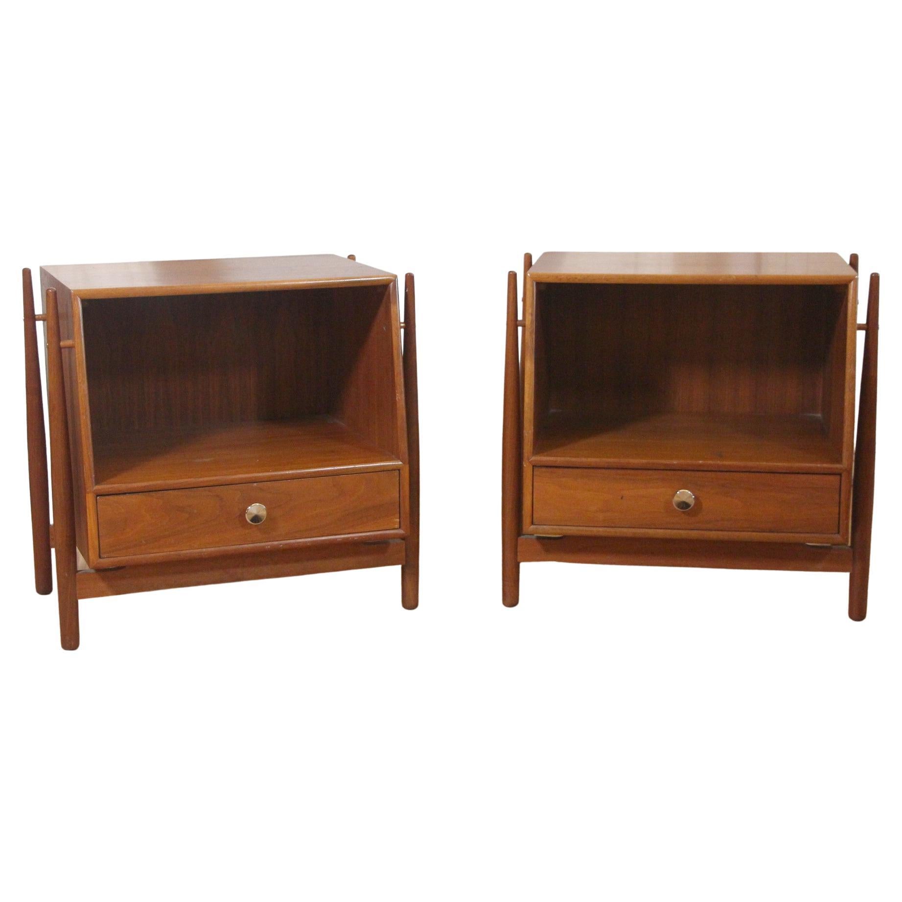 Drexel Declaration Floating Cube Night Stands by Kipp Stewart, Pair from 1960