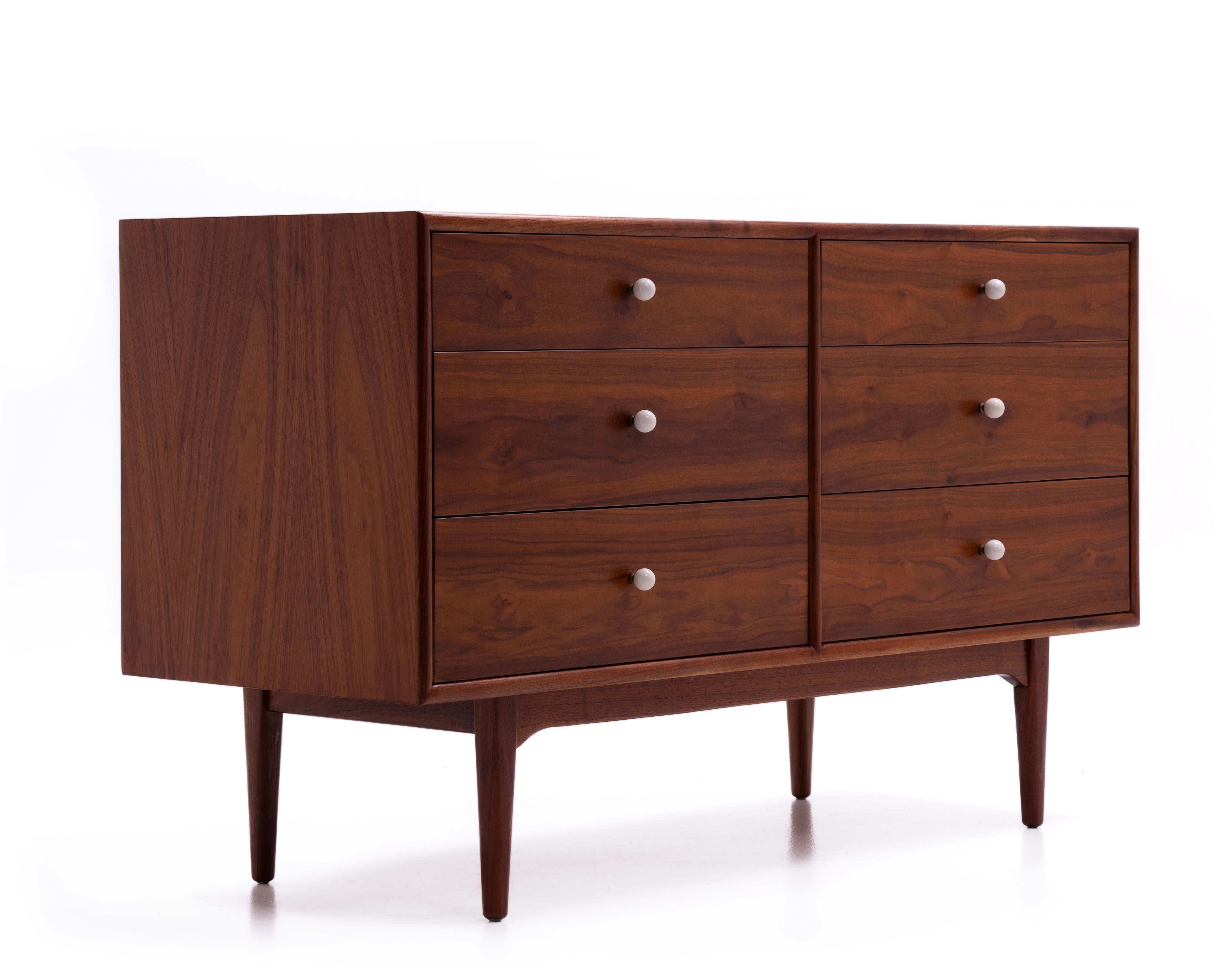 Mid-20th Century Drexel Declaration Kipp Stewart & Stewart MacDougall 6 Drawer Lowboy Dresser For Sale