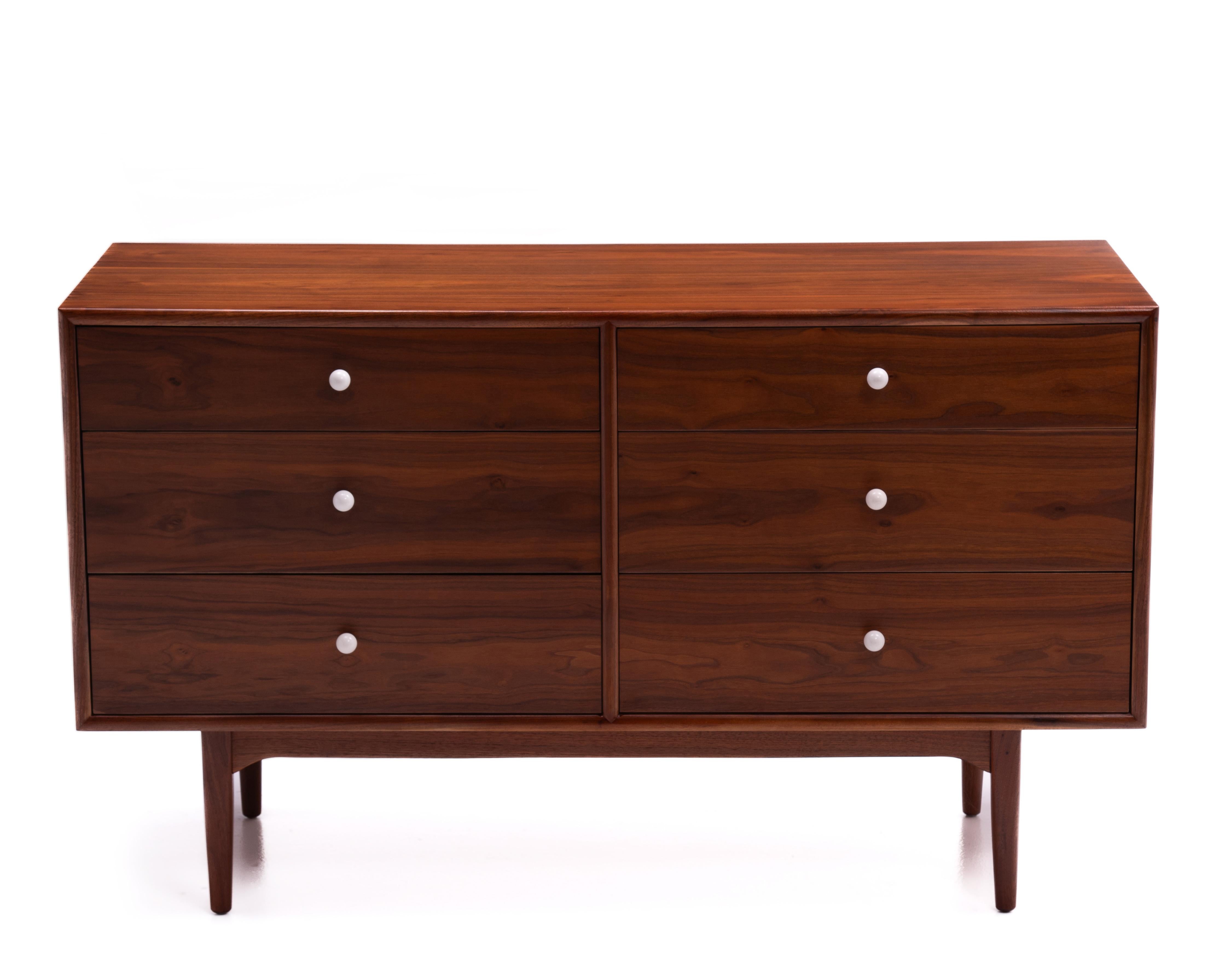 Porcelain Drexel Declaration Kipp Stewart & Stewart MacDougall 6 Drawer Lowboy Dresser For Sale