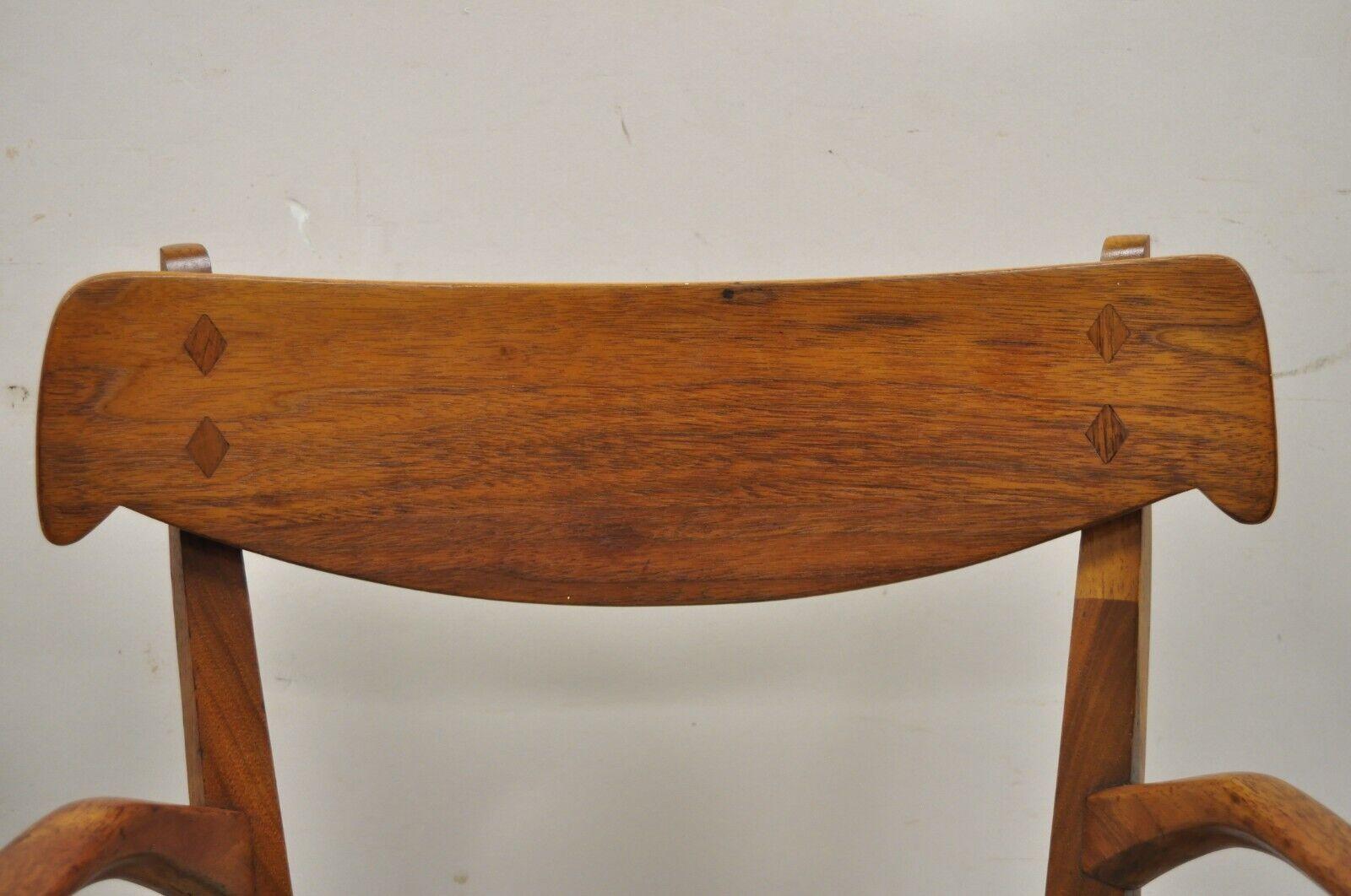 Drexel Declaration Kipp Stewart Walnut Diamond Inlay Dining Side Chair, a Pair 3