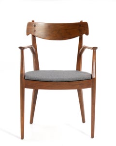 Drexel Declaration Kipp Stewart Walnut Rosewood Dining Armchair Mid Century