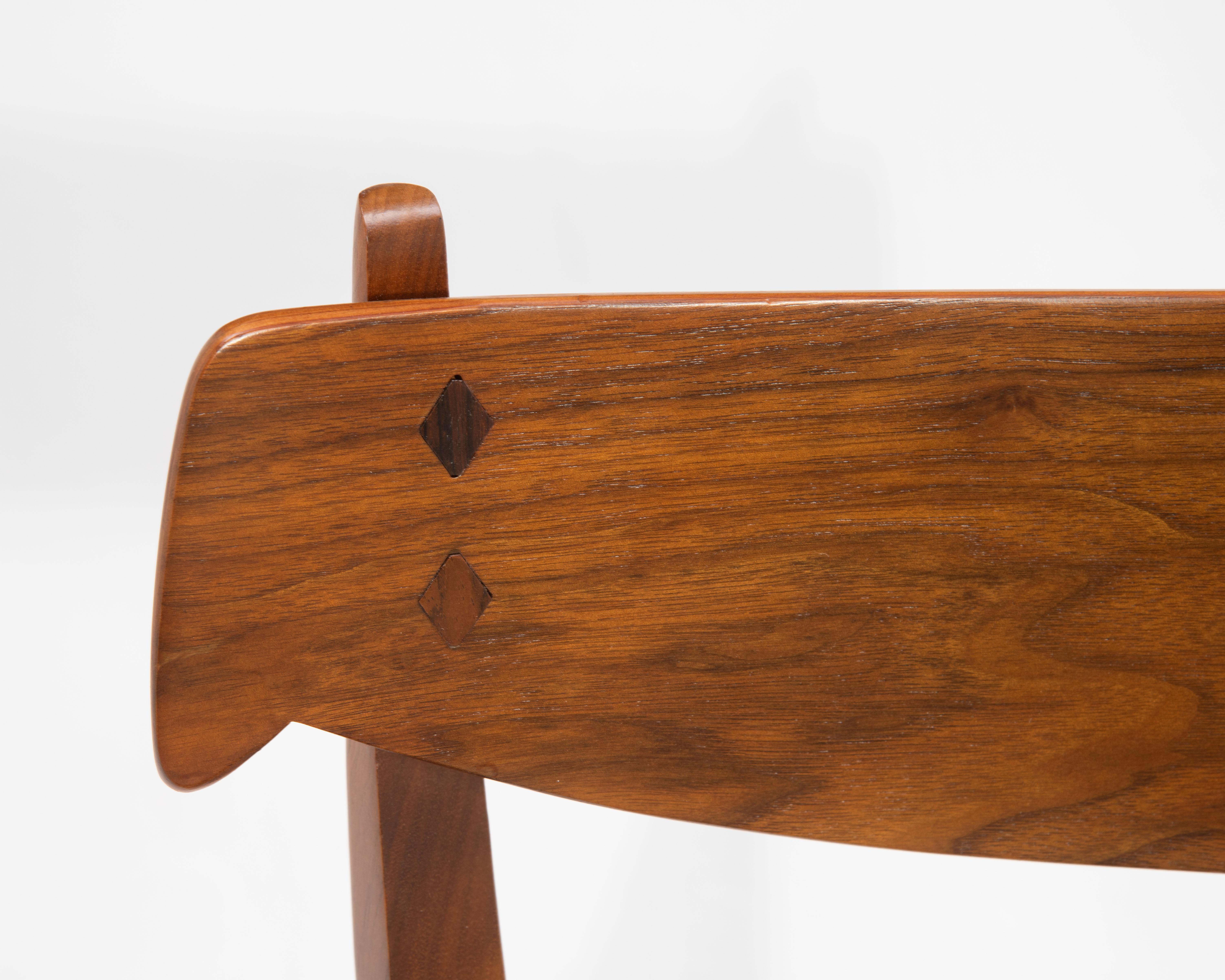 Fauteuil de salle à manger en noyer et palissandre Drexel Declaration Kipp Stewart Mid Century 1