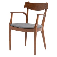 Fauteuil de salle à manger en noyer et palissandre Drexel Declaration Kipp Stewart Mid Century